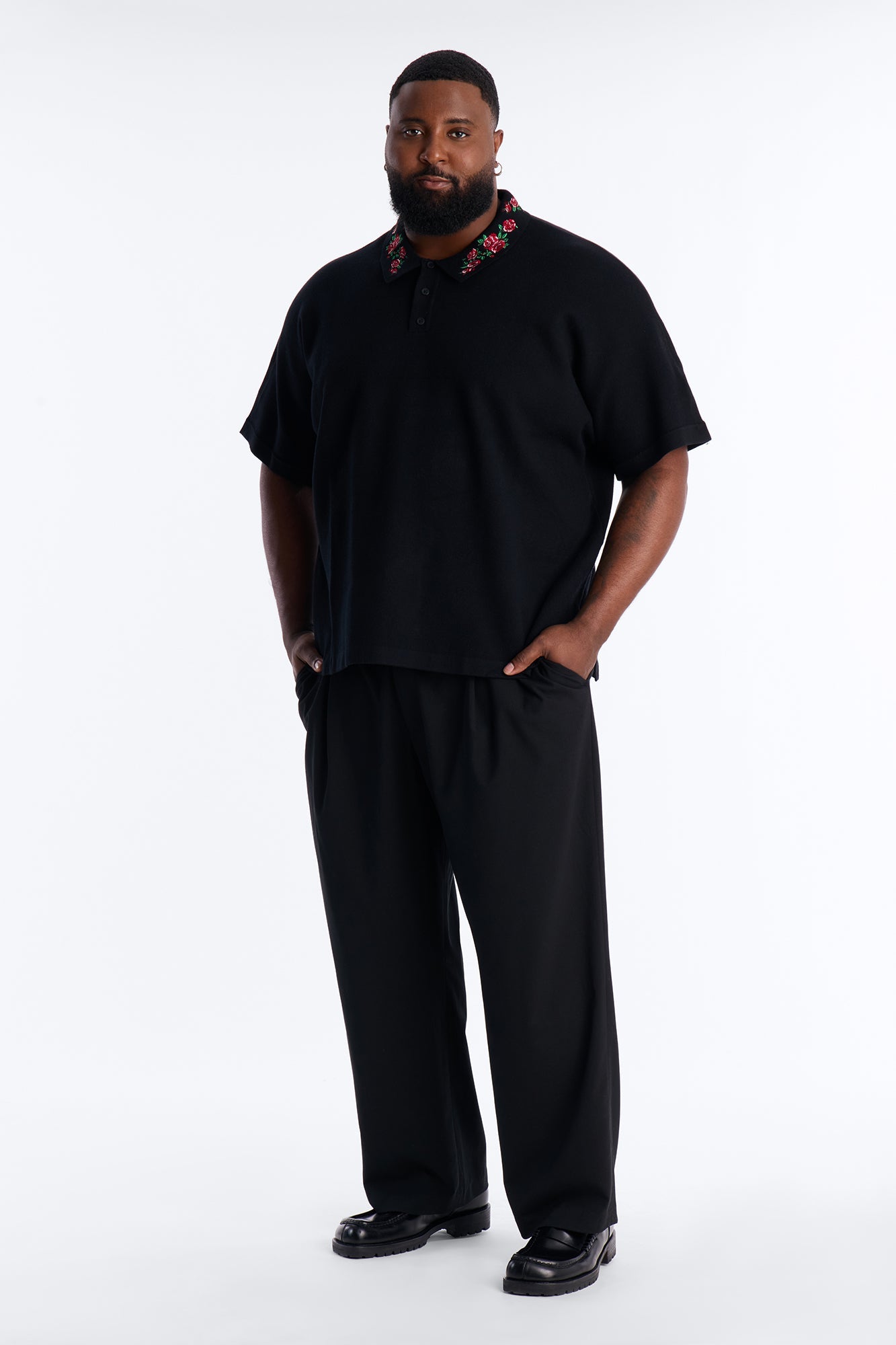 Roses Are Red Polo Short Sleeve Polo - Black Fashion Nova