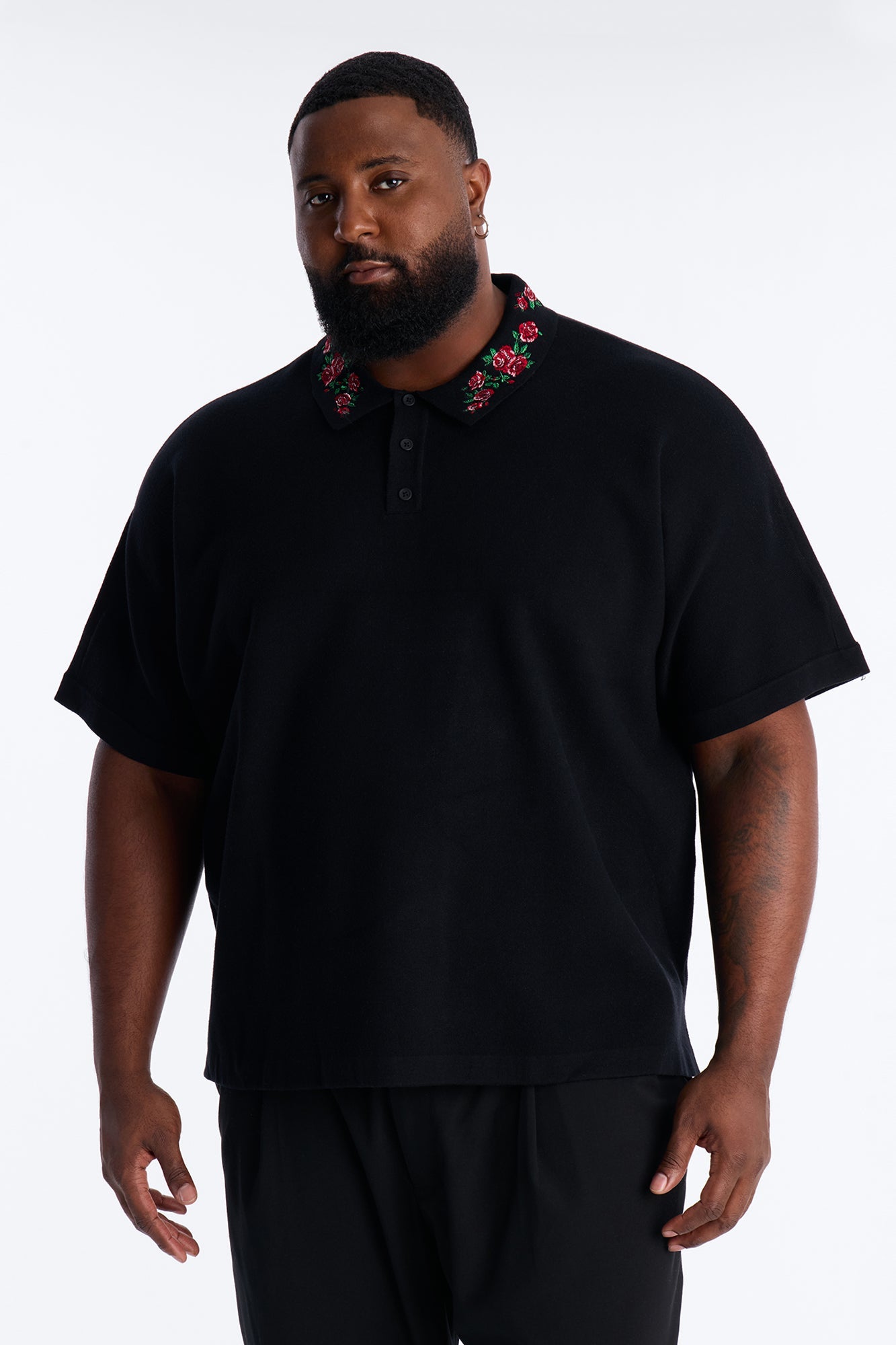 Roses Are Red Polo Short Sleeve Polo - Black Fashion Nova