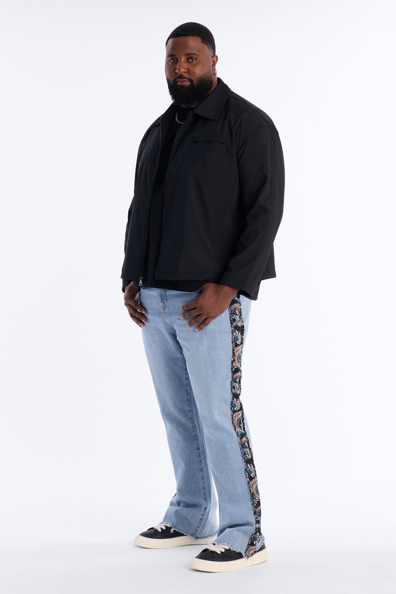 Stacked Slim Flare Exquisite Tapestry Jeans - Light Blue Wash Fashion Nova