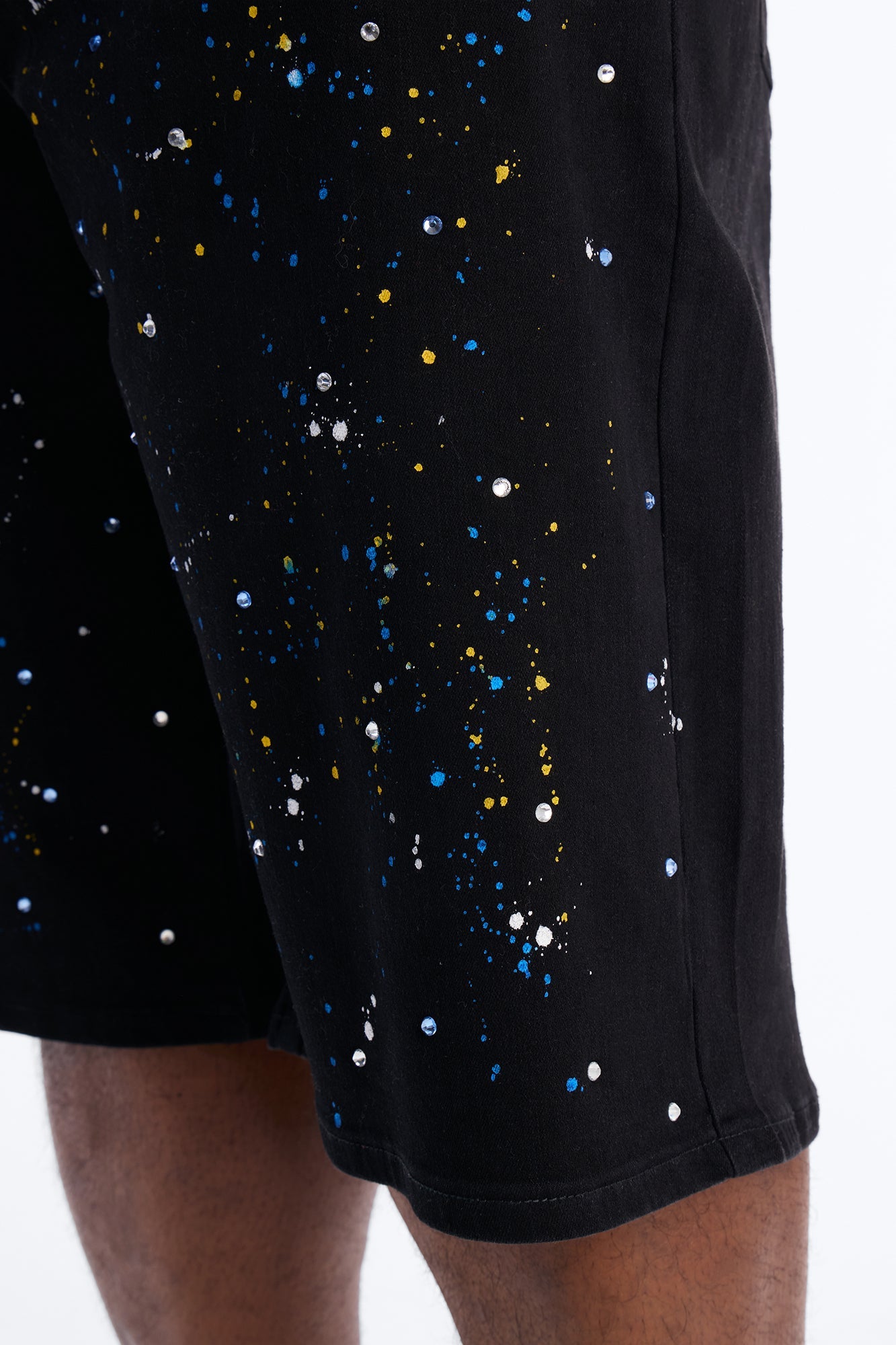 Baggy Drip Bling Denim Short - Black Fashion Nova