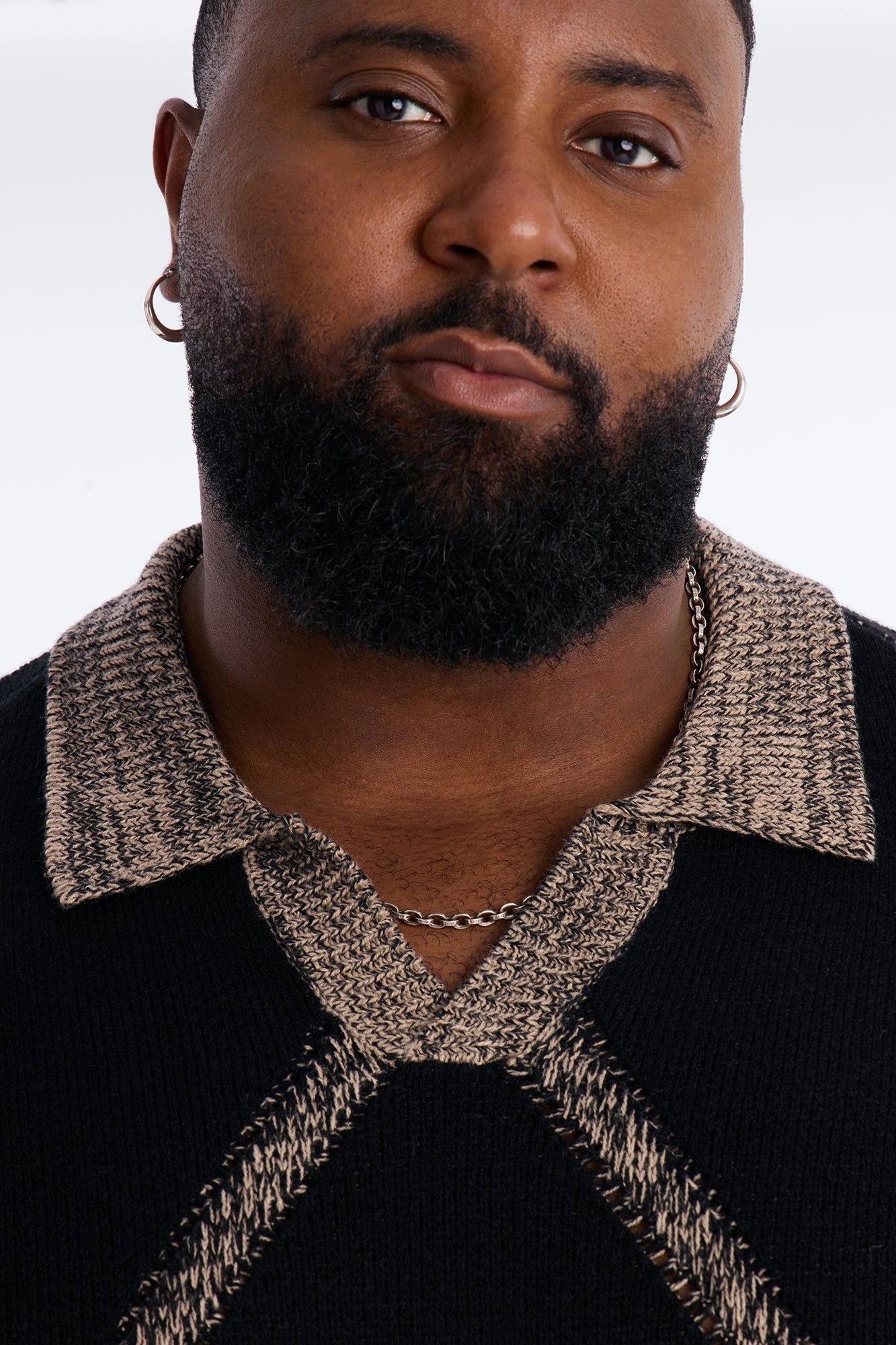 Classic Argyle Knit Polo - Black Fashion Nova