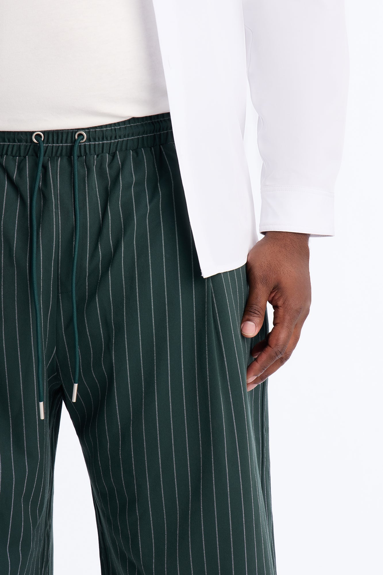 Baggy Straight Striped Soho Refined Short - Hunter Green Fashion Nova