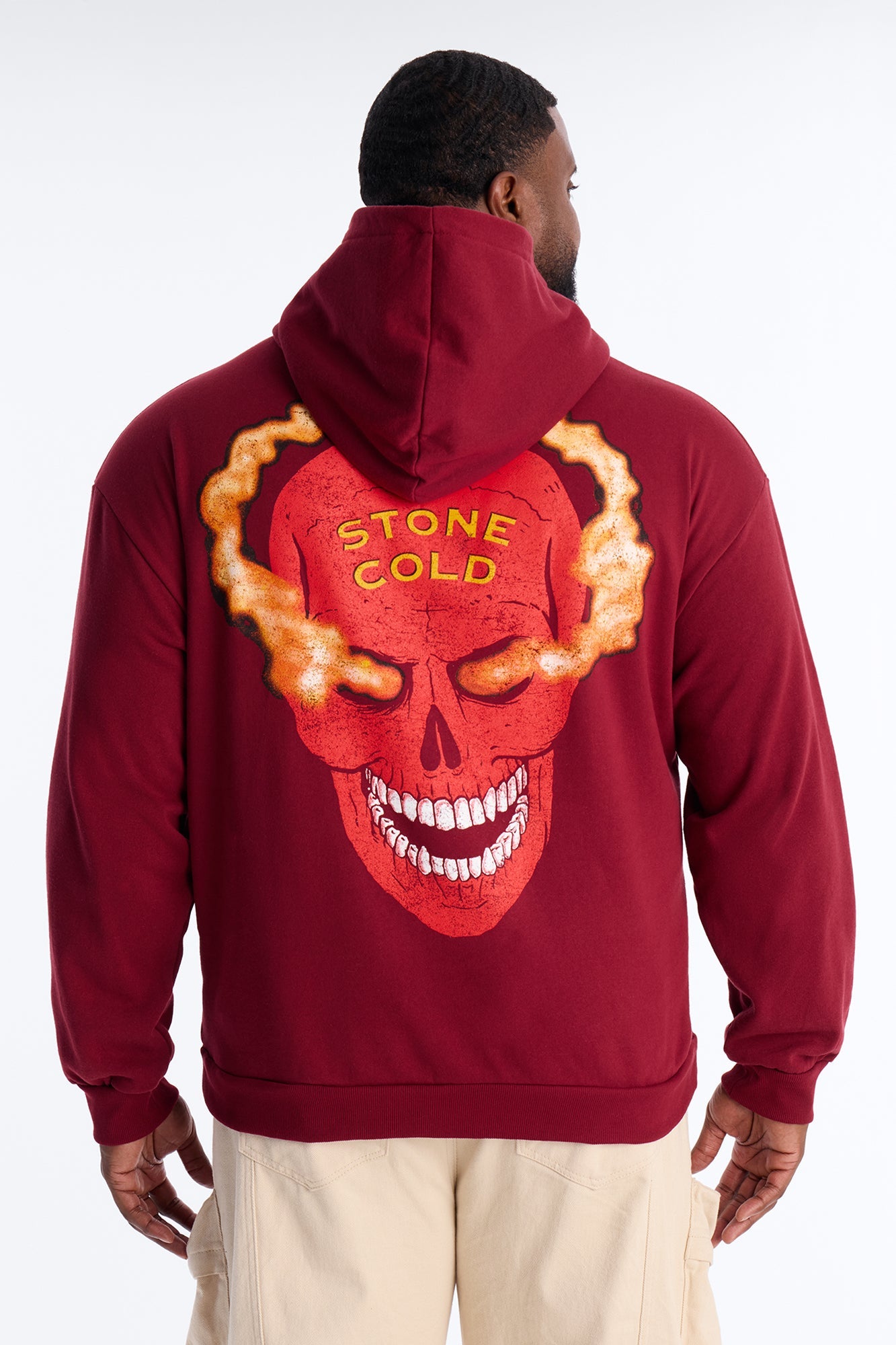 WWE Cold Stone Steve Austin Texas Rattle Snake Hoodie - Burgundy Fashion Nova