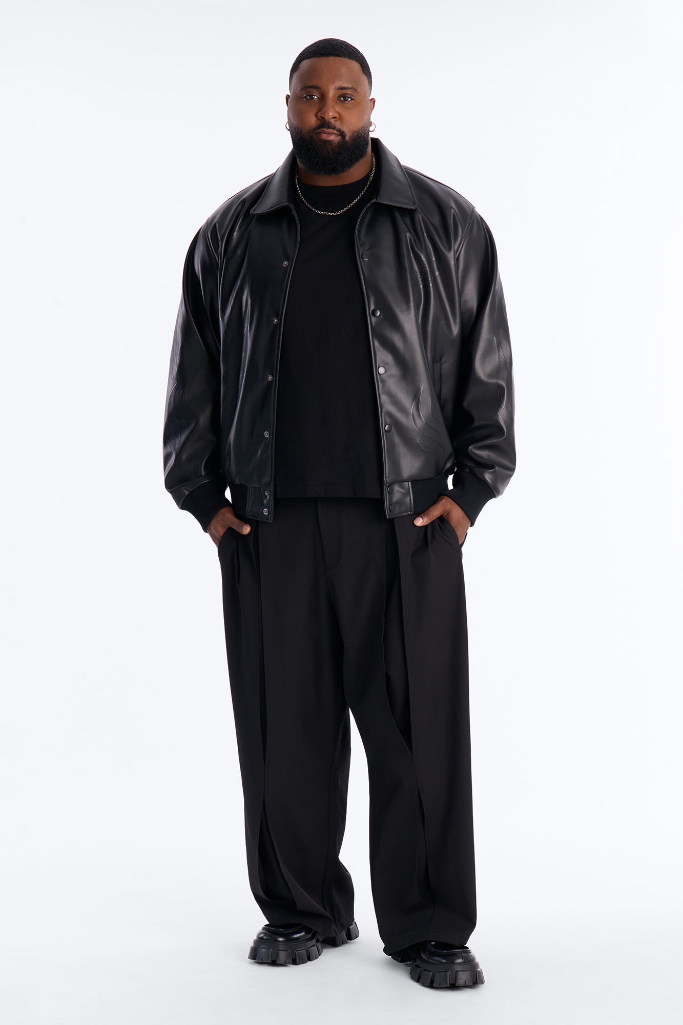 Shelby Racing Embossed Faux Leather Jacket - Black Fashion Nova