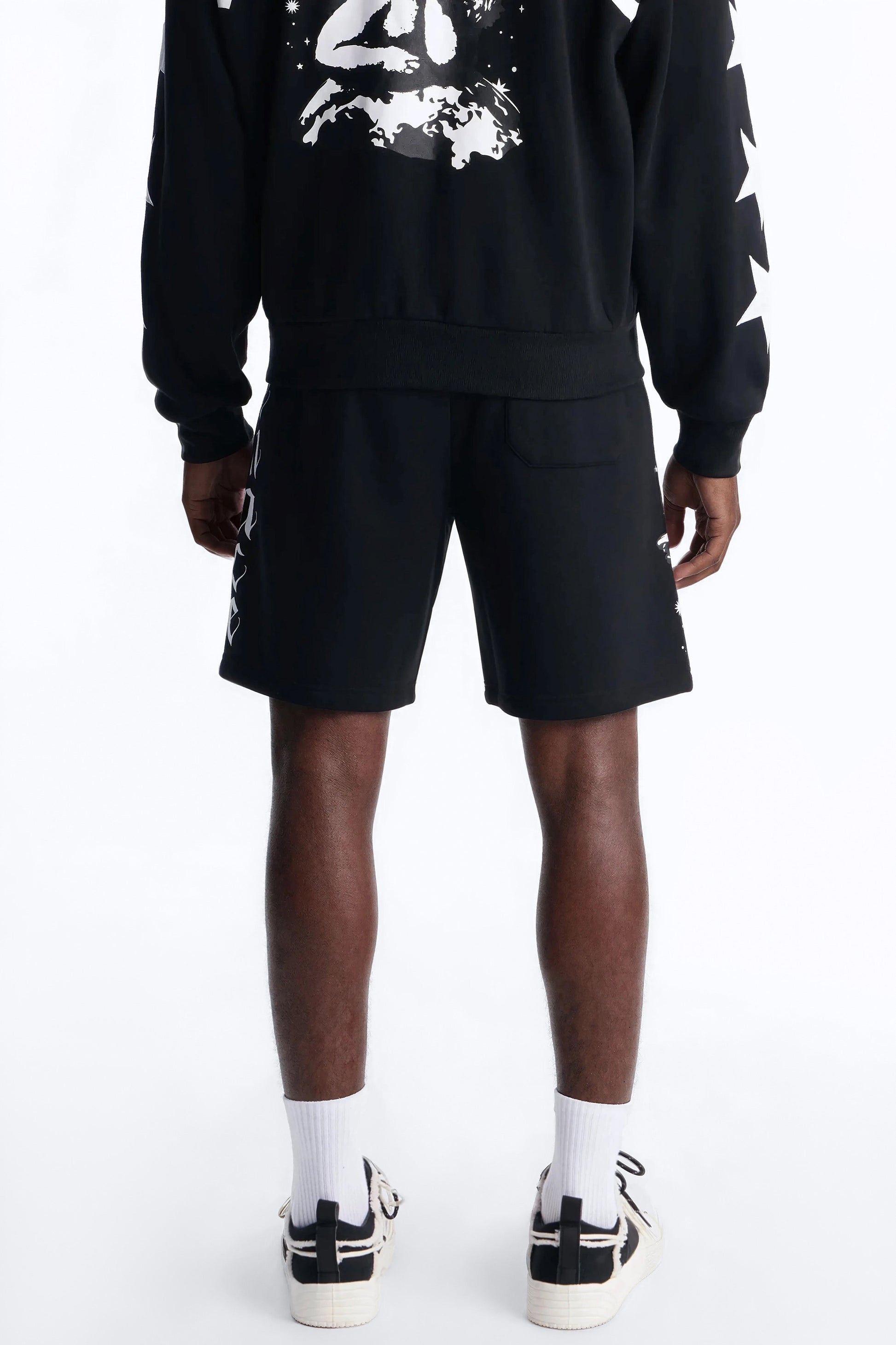 Menace Sent Embroidery Sweatshorts - Black Fashion Nova