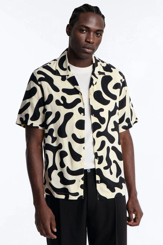 Bold Metric Cuban Shirt - Black Fashion Nova