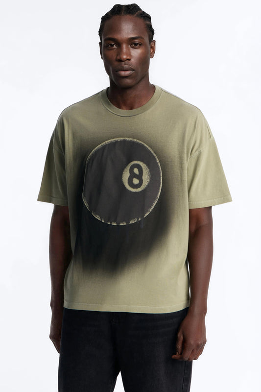 Fading Out 8 Ball Short Sleeve Tee - Olive Fashion Nova