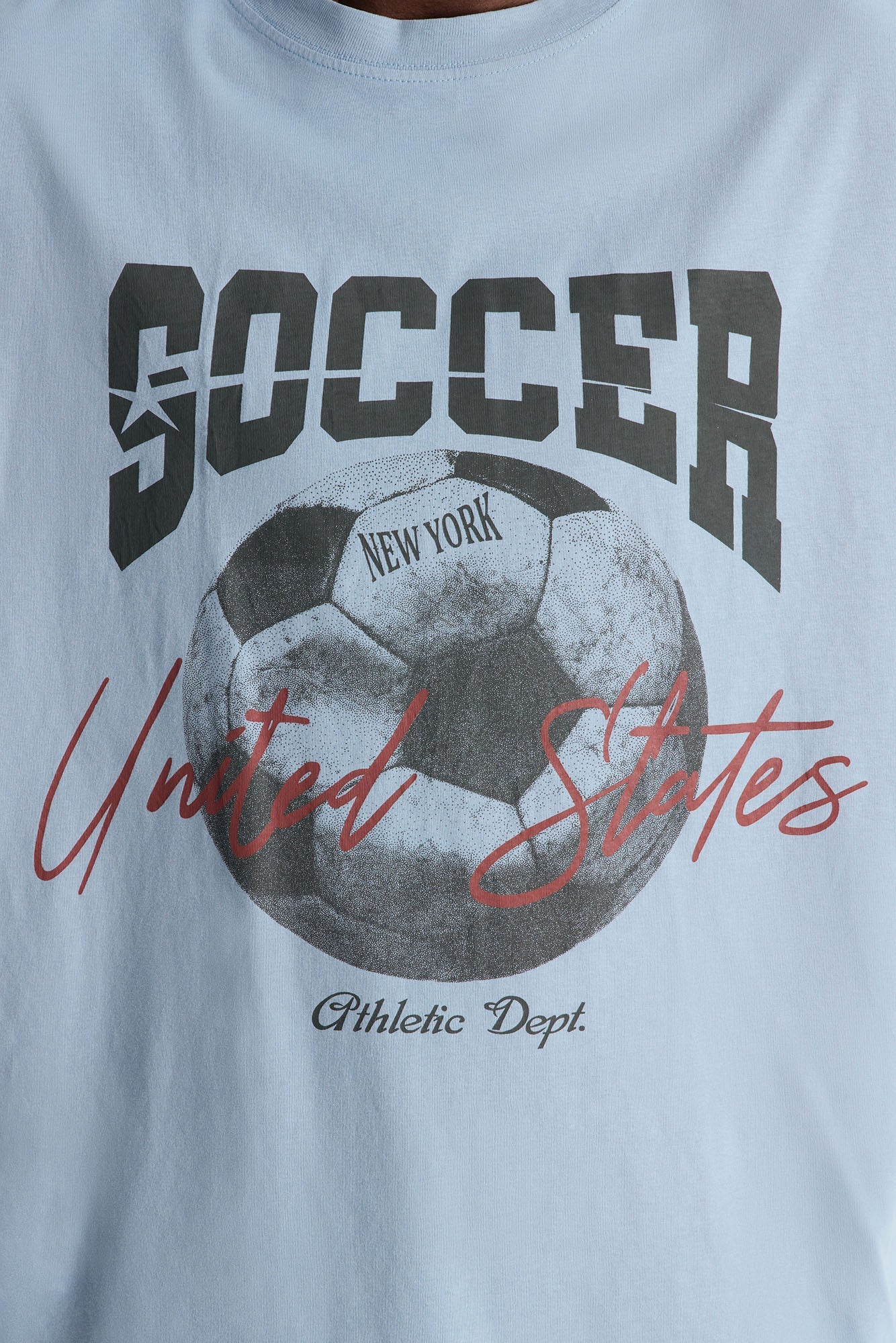 Soccer USA Oversized Short Sleeve Tee - Light Blue Fashion Nova