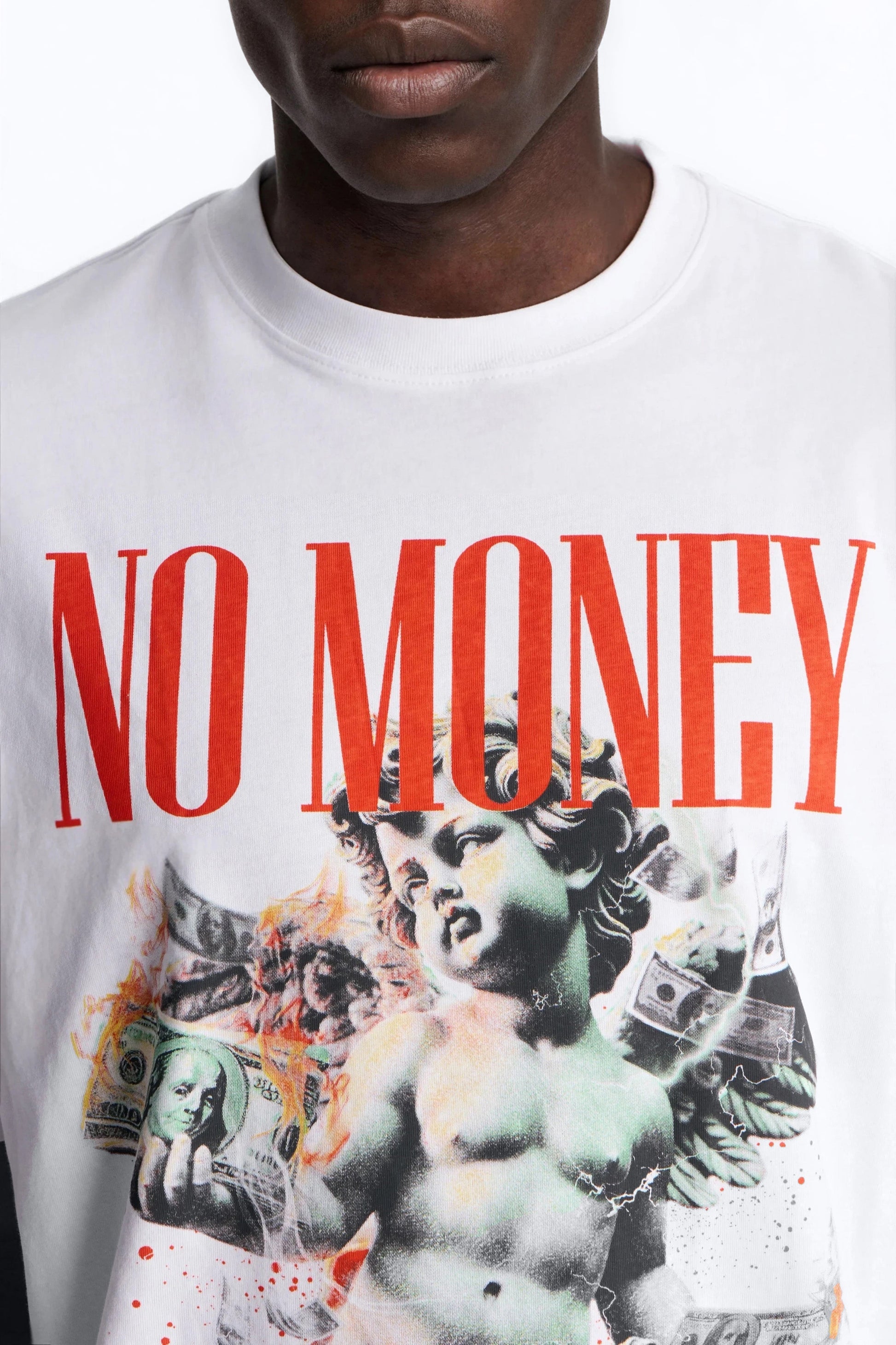 No Money No Funny Oversized Short Sleeve Tee - White Fashion Nova