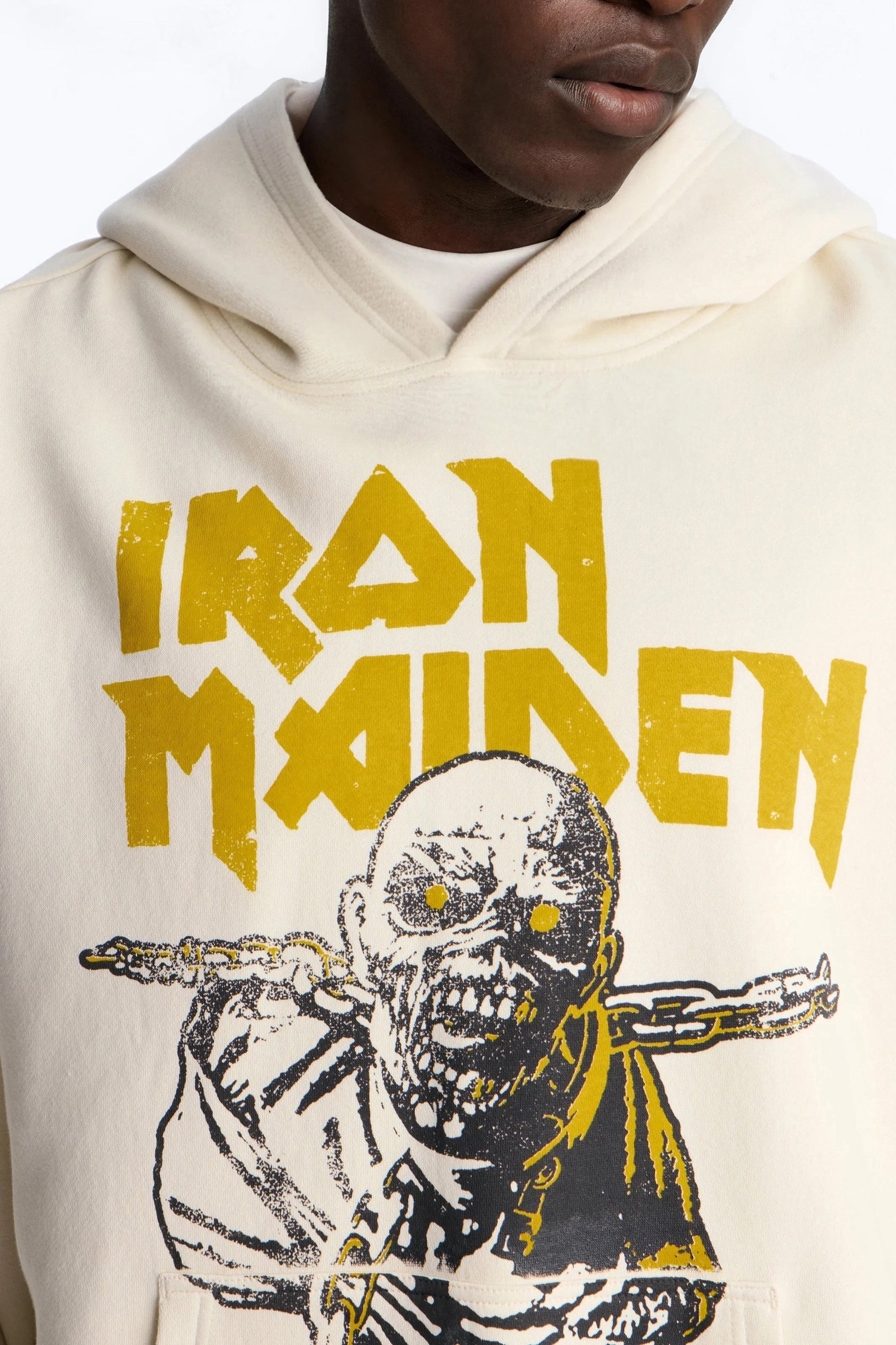 Iron Maiden World Peace Tour Vintage Hoodie - Cream Fashion Nova