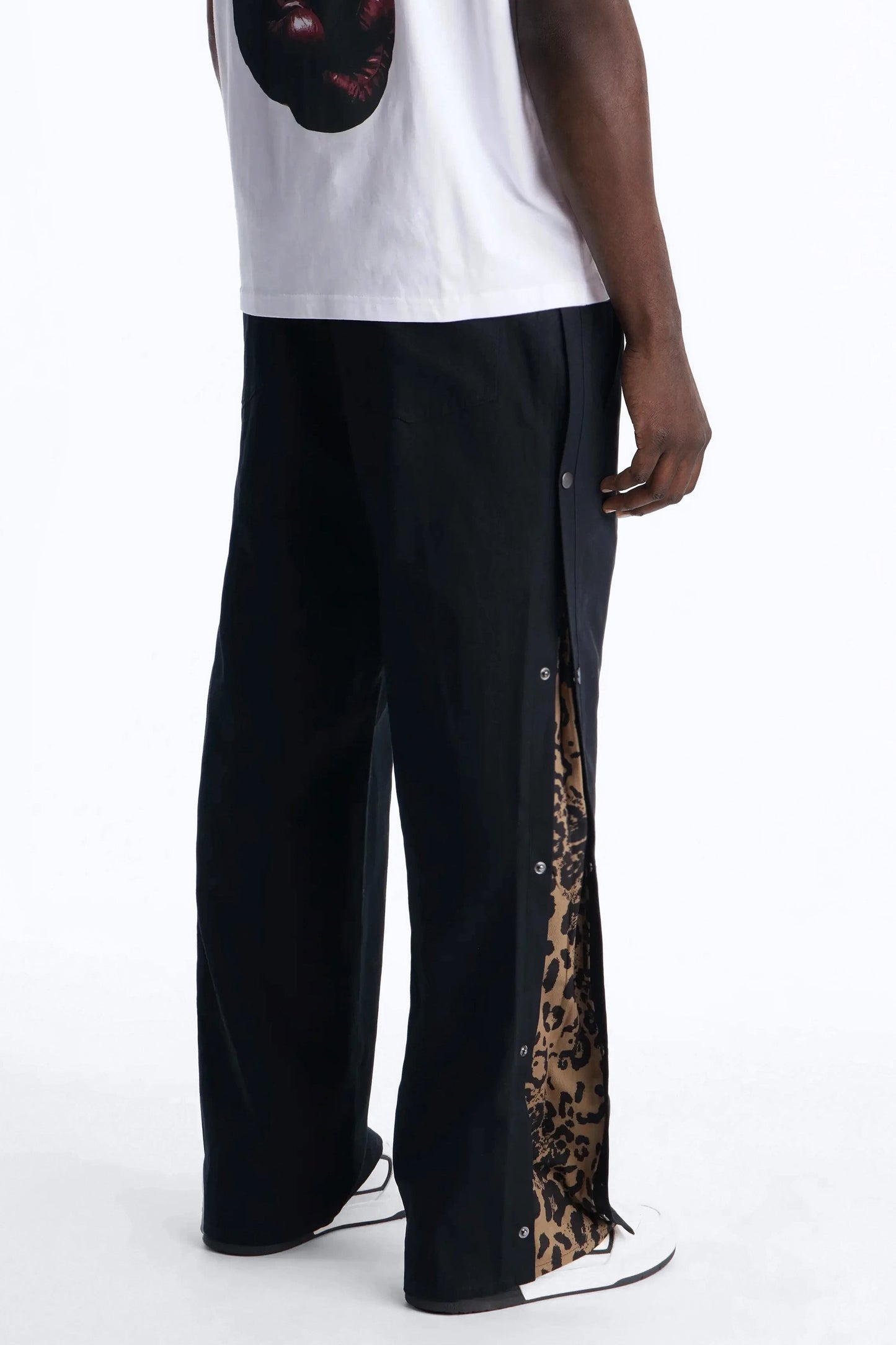Straight Print Hint Studded Pant - Black Fashion Nova