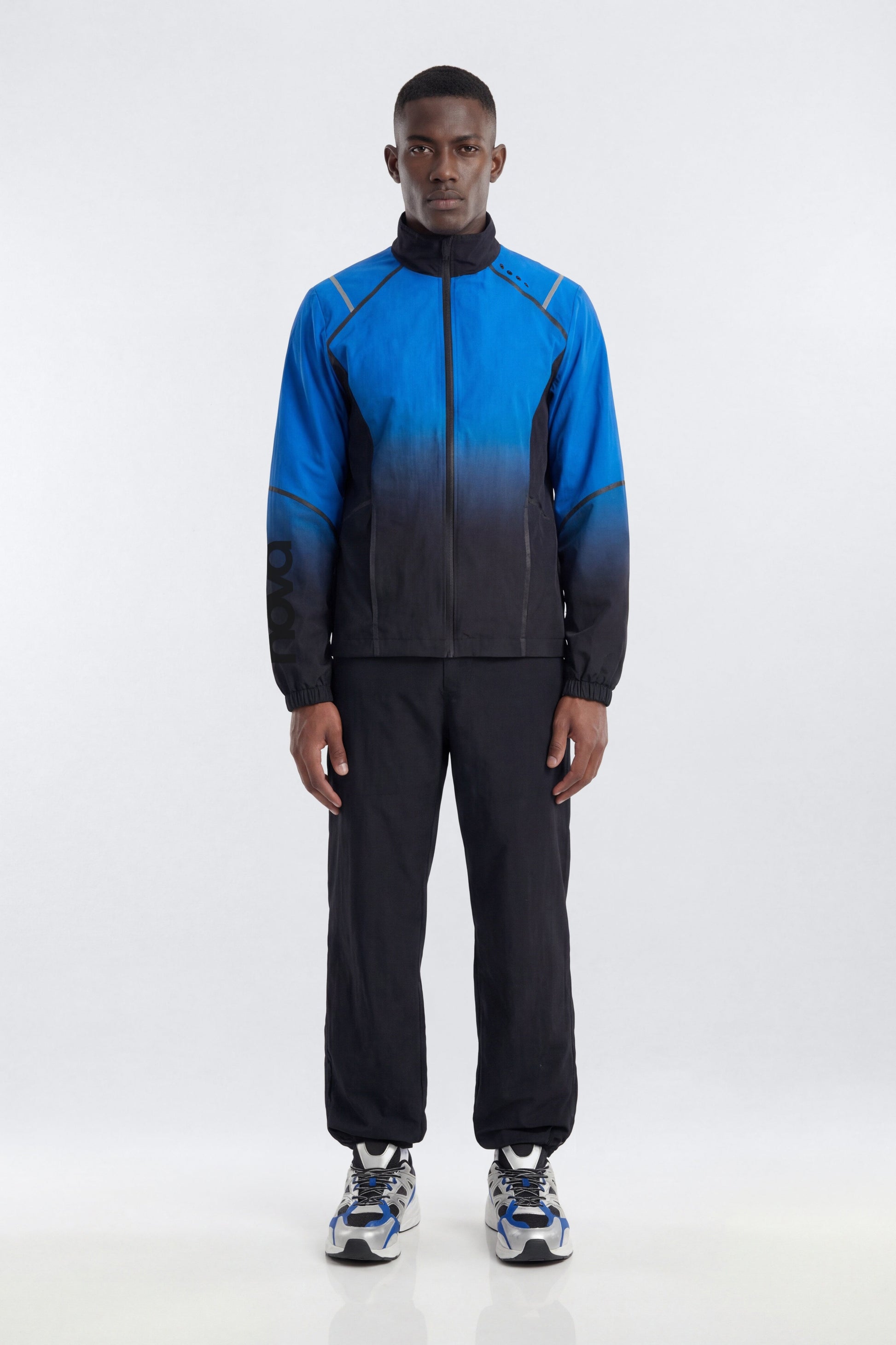 CoreNylon Ombre Full Zip Jacket - Blue/Black Fashion Nova