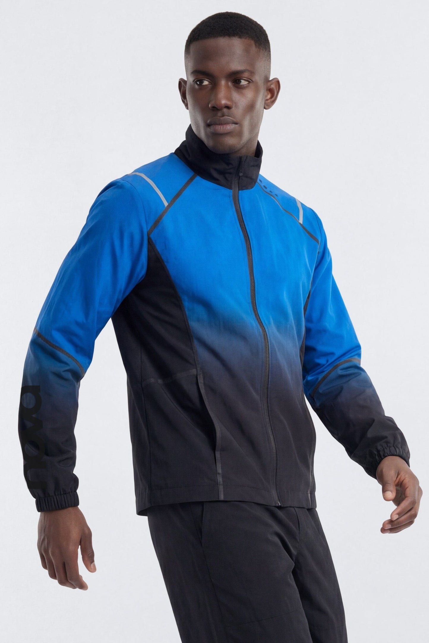 CoreNylon Ombre Full Zip Jacket - Blue/Black Fashion Nova