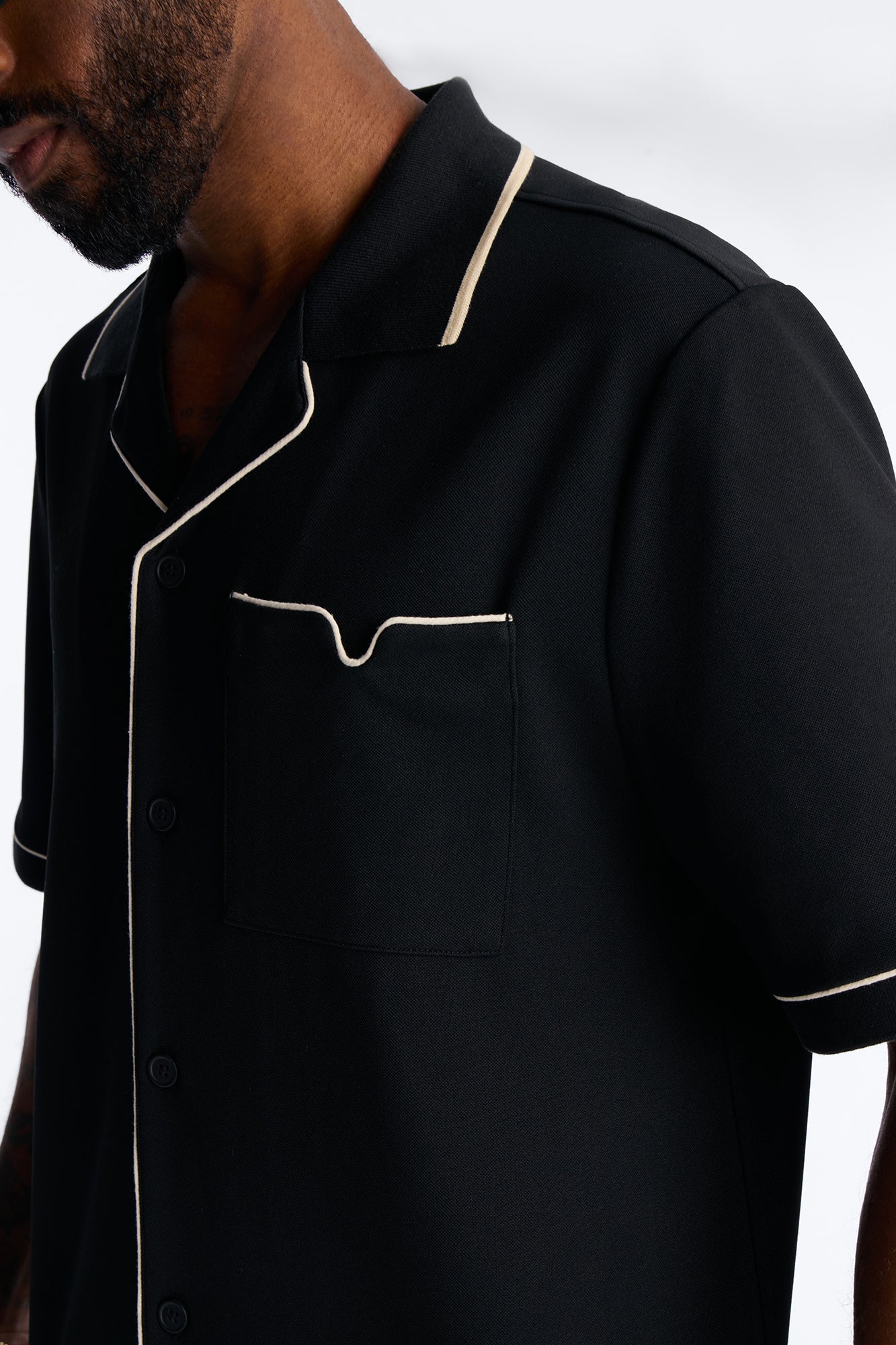 Noir Cuban Collar Shirt - Black Fashion Nova