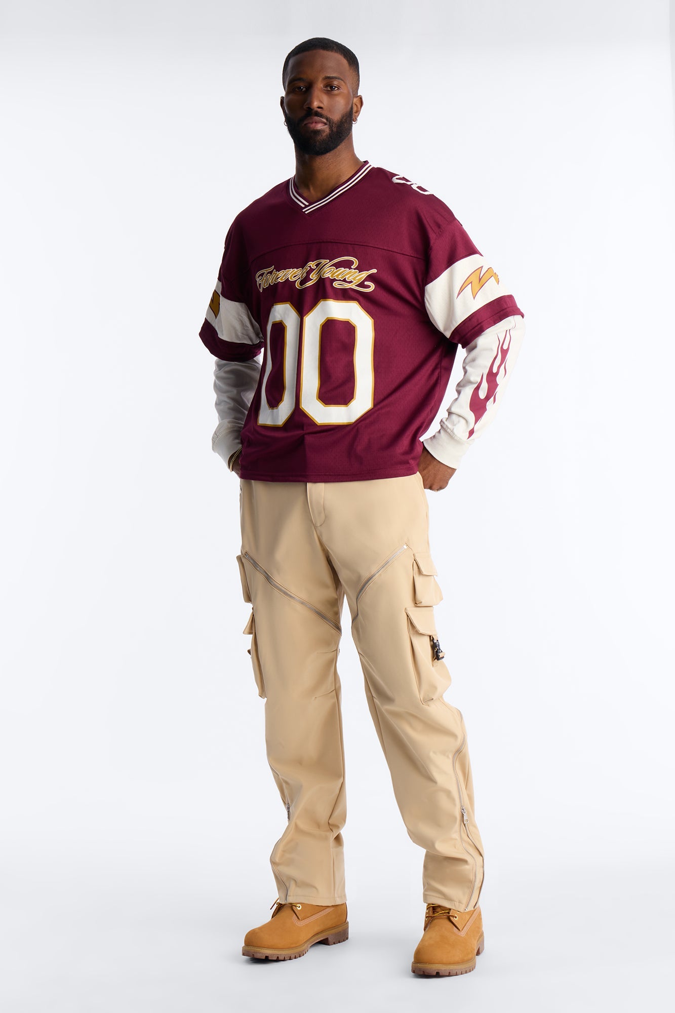 Forever Young Studio Jersey 2fer - Burgundy Fashion Nova