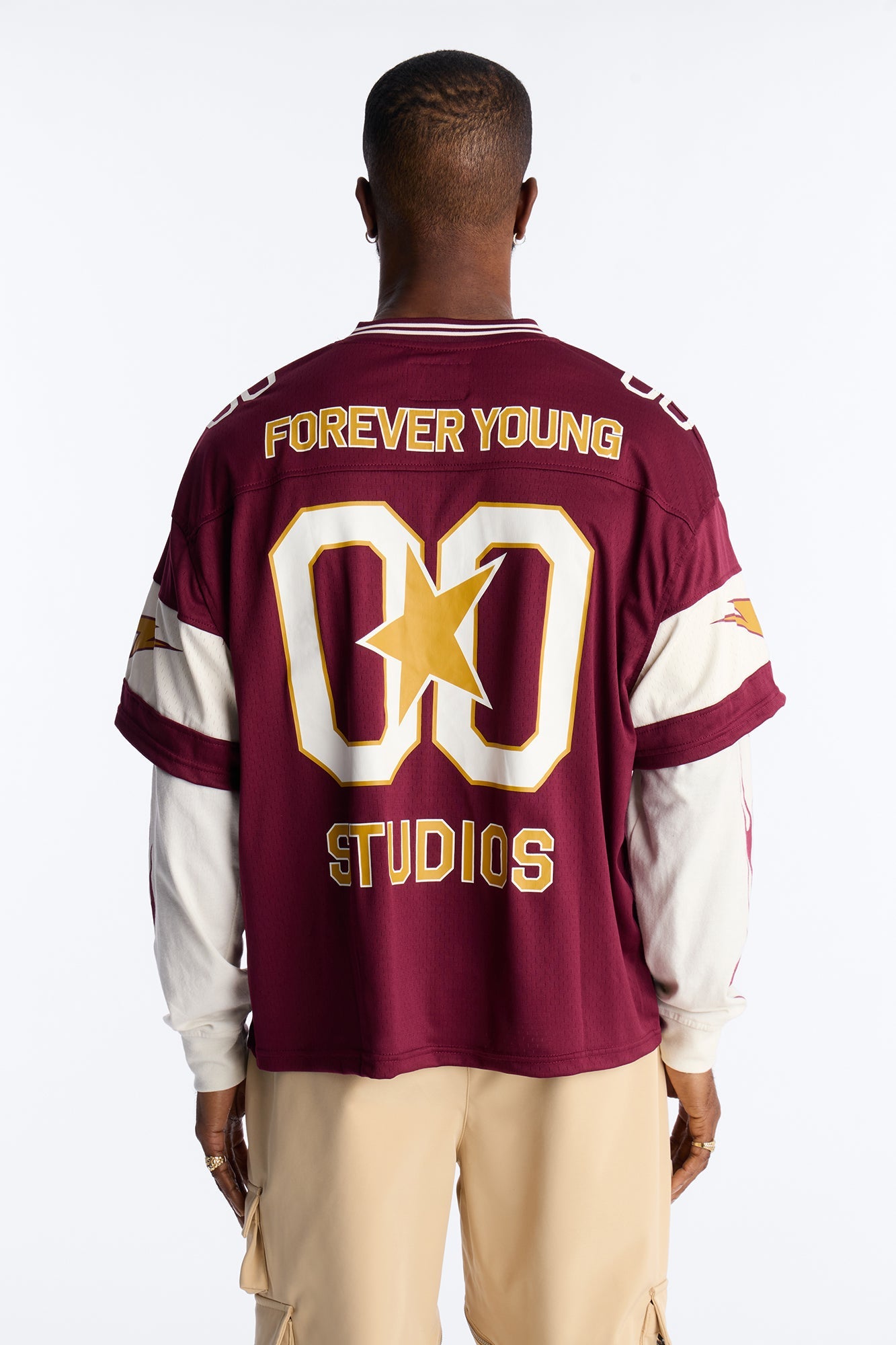 Forever Young Studio Jersey 2fer - Burgundy Fashion Nova