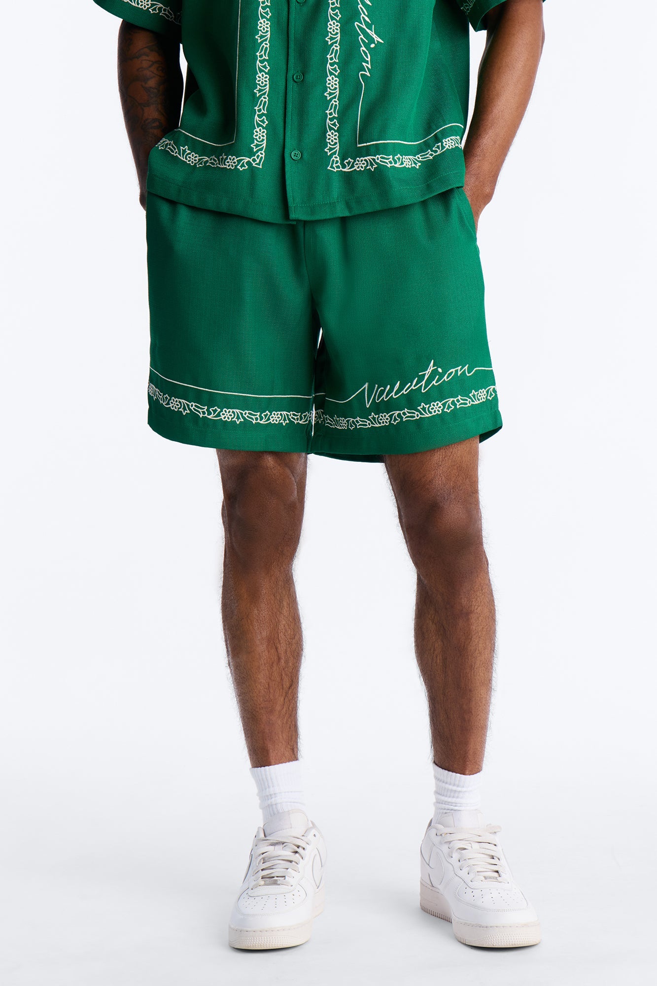 Relaxed Kingston Embroidered Short - Green Fashion Nova