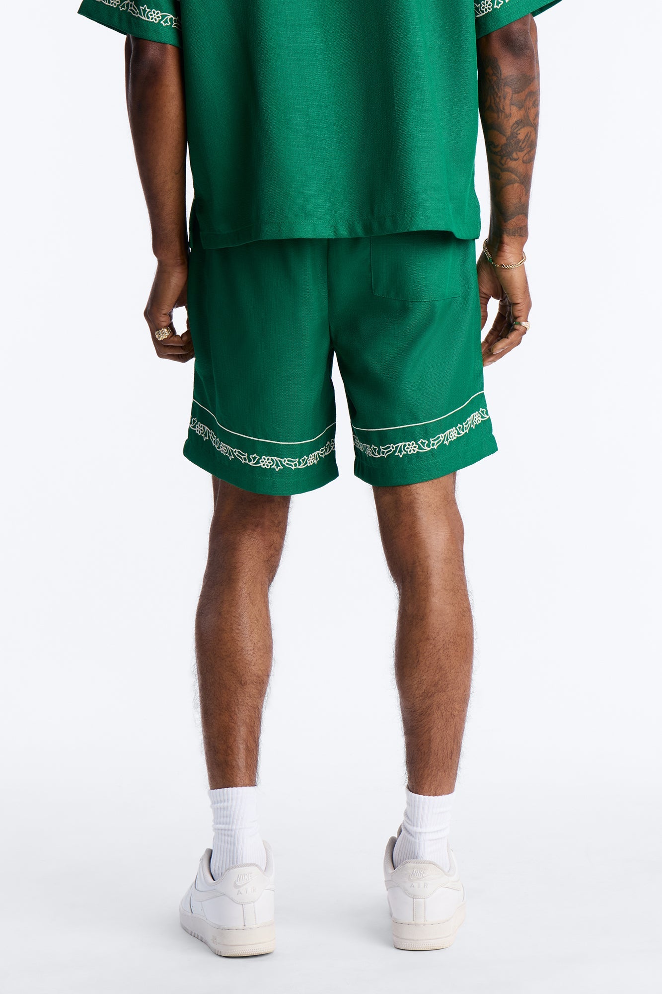 Relaxed Kingston Embroidered Short - Green Fashion Nova