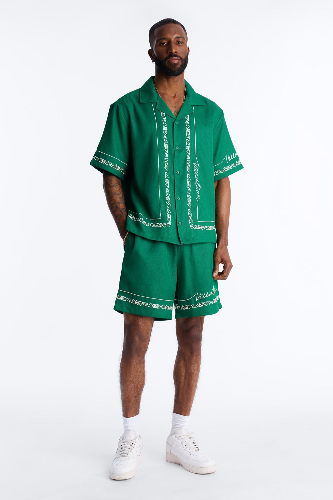 Relaxed Kingston Embroidered Short - Green Fashion Nova