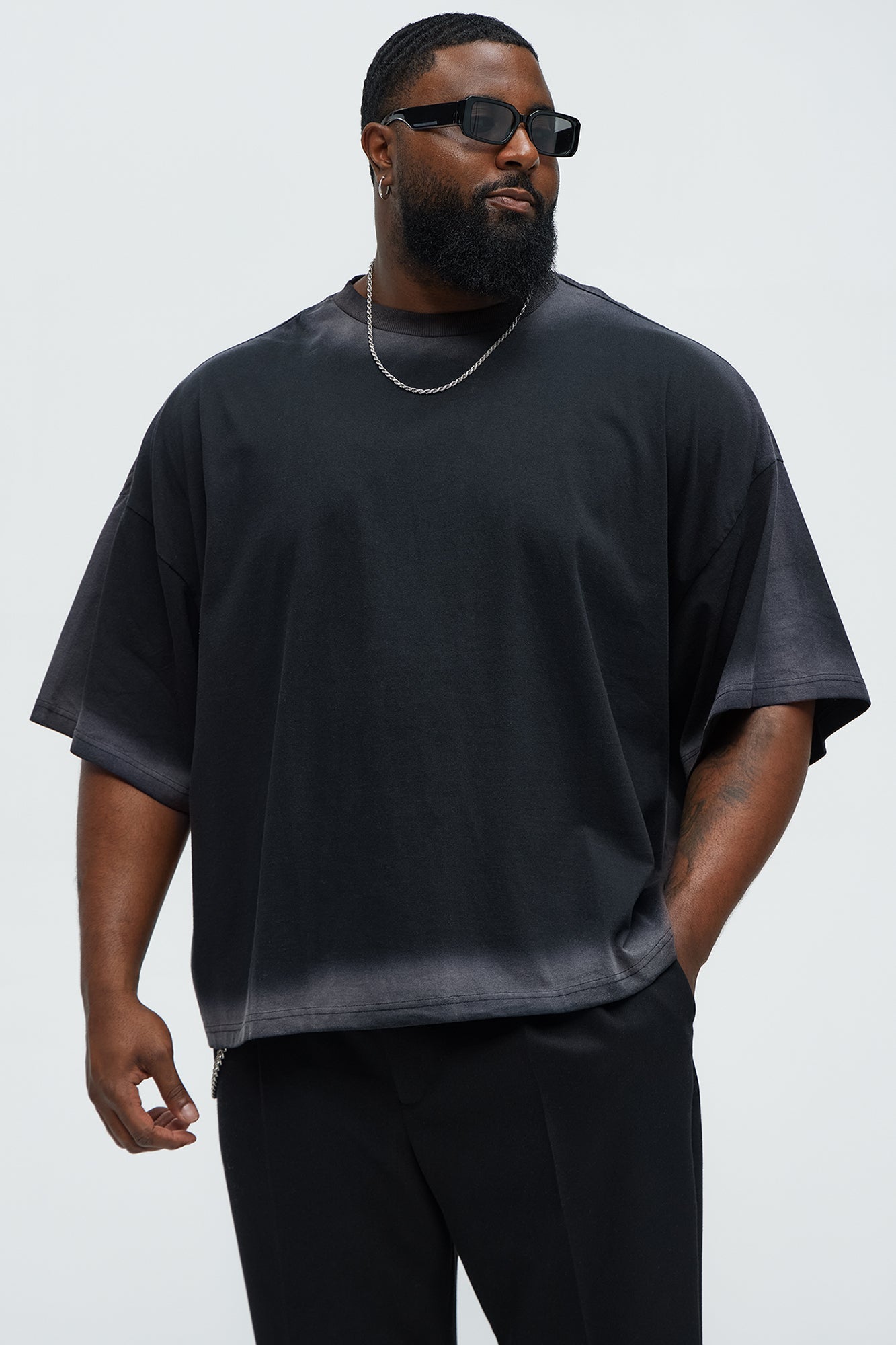 Dirty Wash Heavyweight Boxy Tee - Black Fashion Nova