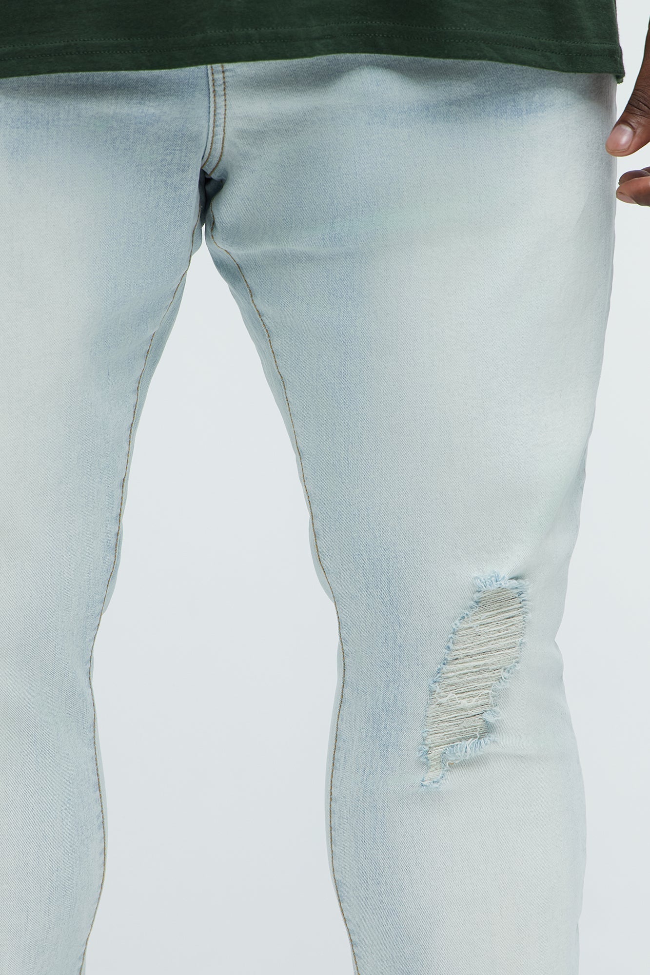 Take No L's Stacked Skinny Jeans - Light Blue Wash Fashion Nova