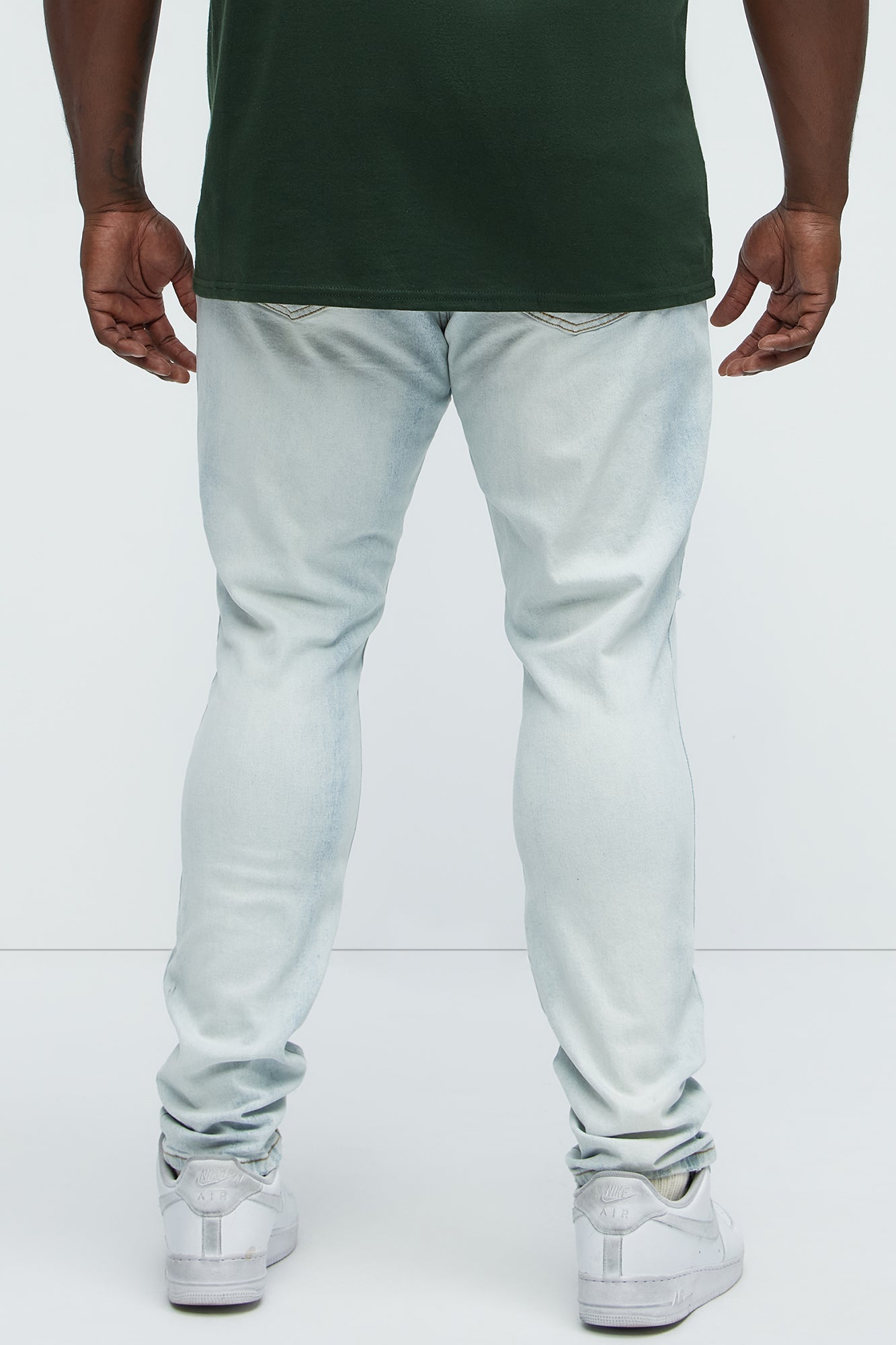 Take No L's Stacked Skinny Jeans - Light Blue Wash Fashion Nova