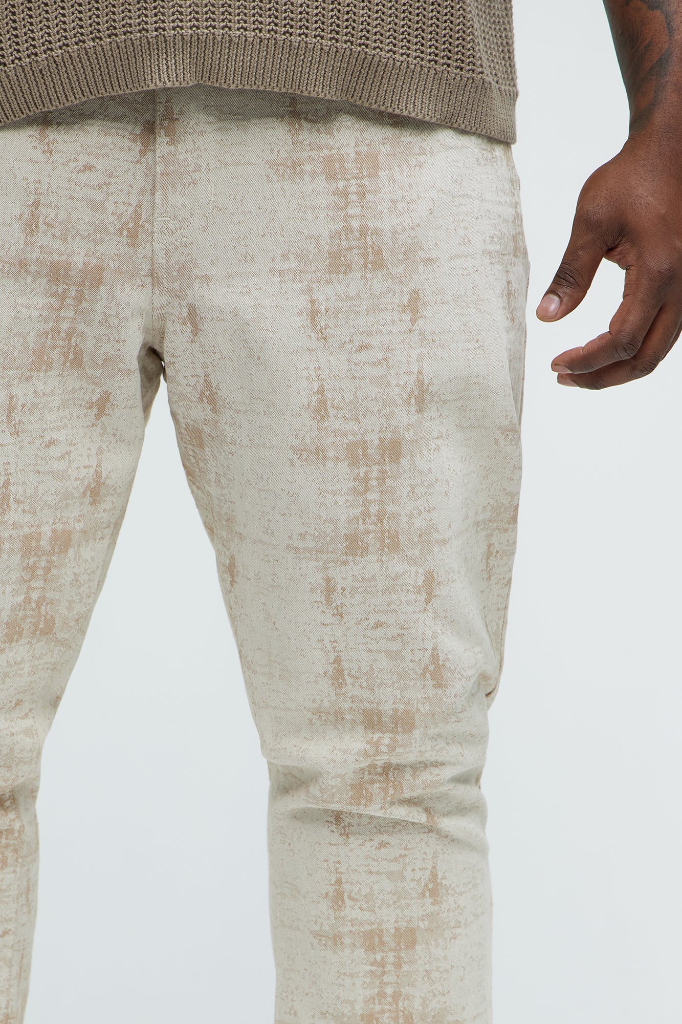 Rough Mark Stacked Slim Flare Pants - Tan Fashion Nova