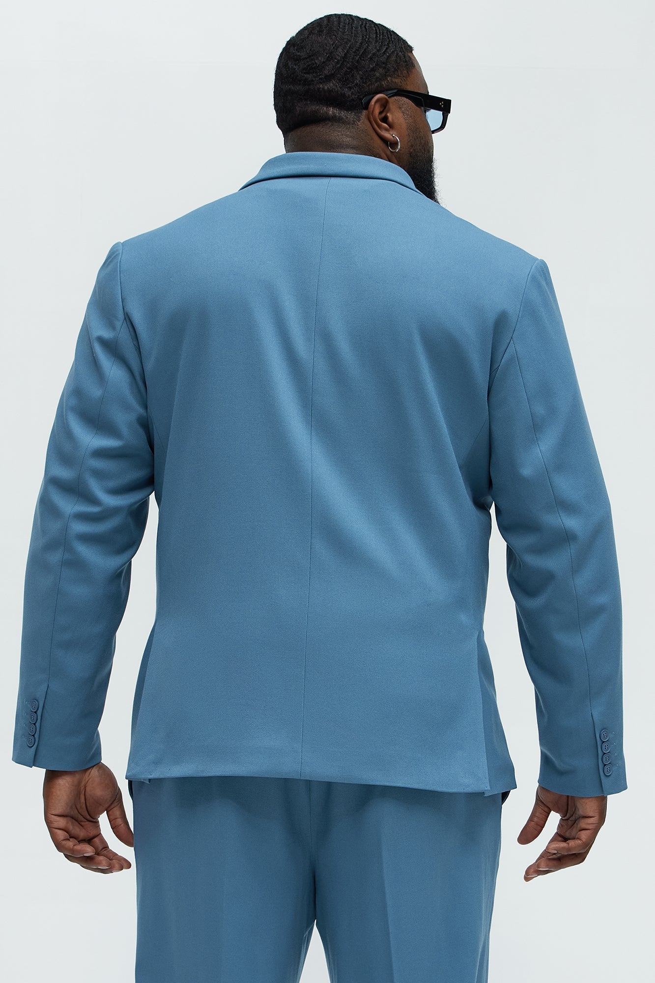 High Peak Lapel Suit Blazer - Slate Blue Fashion Nova