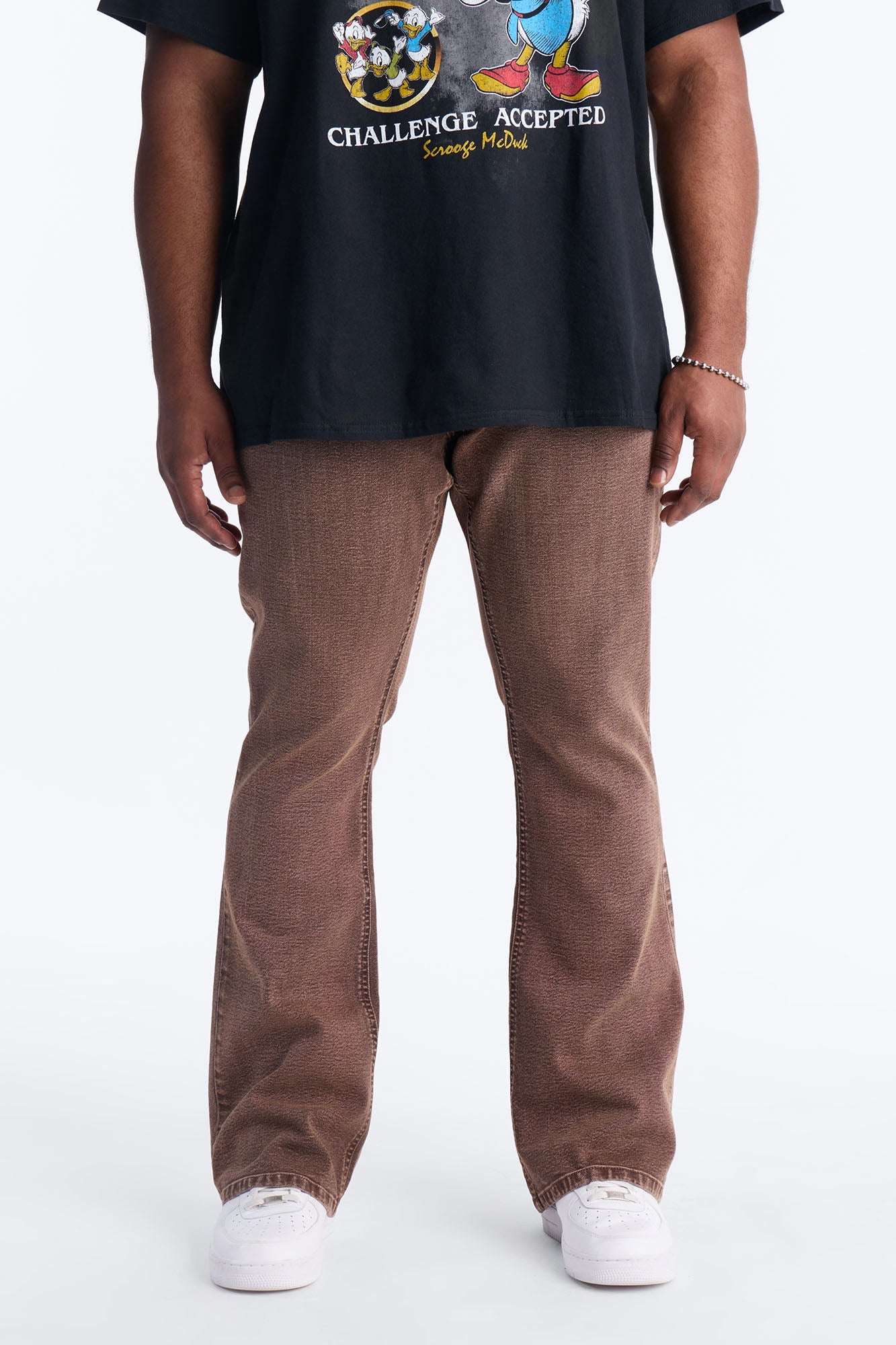 Stacked Skinny Flare Bare With Me Jean - Brown Fashion Nova
