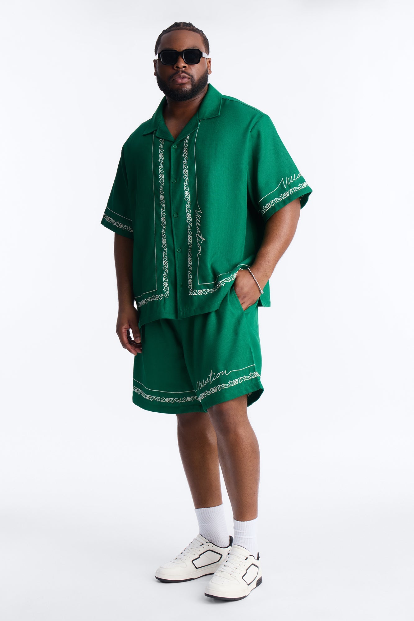 Relaxed Kingston Embroidered Short - Green Fashion Nova