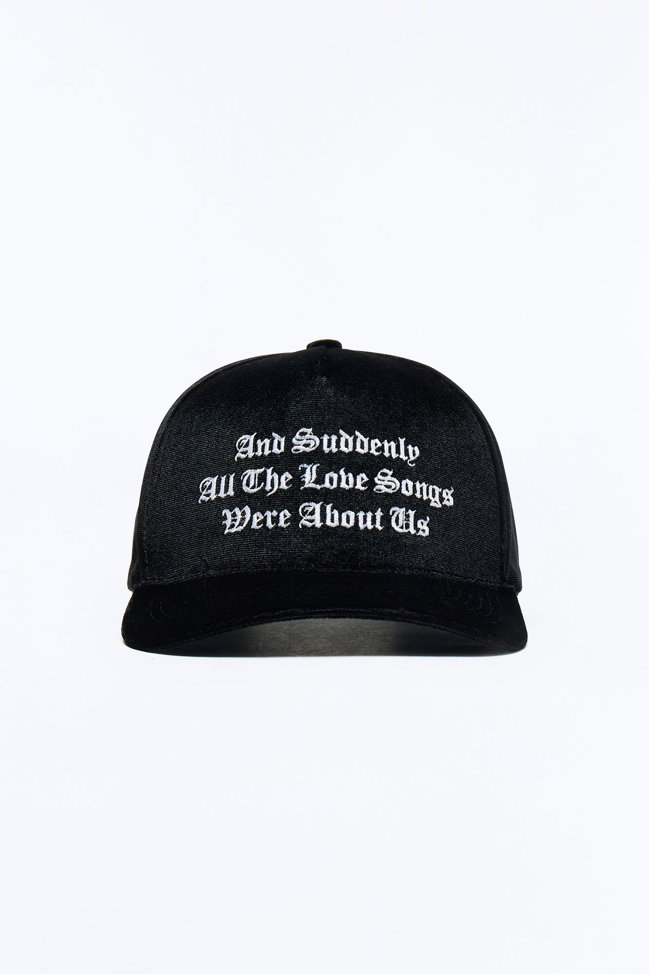 Love Song Structured Velvet Snapback Hat - Black Fashion Nova