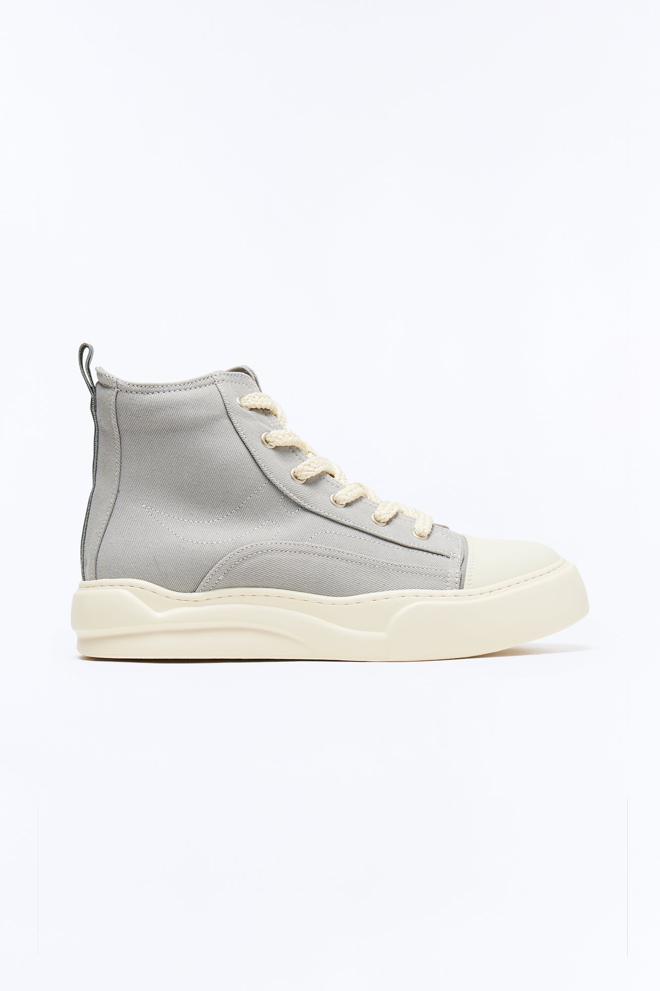 City Stride Canvas Chunky Hight Top Sneaker - Grey Fashion Nova