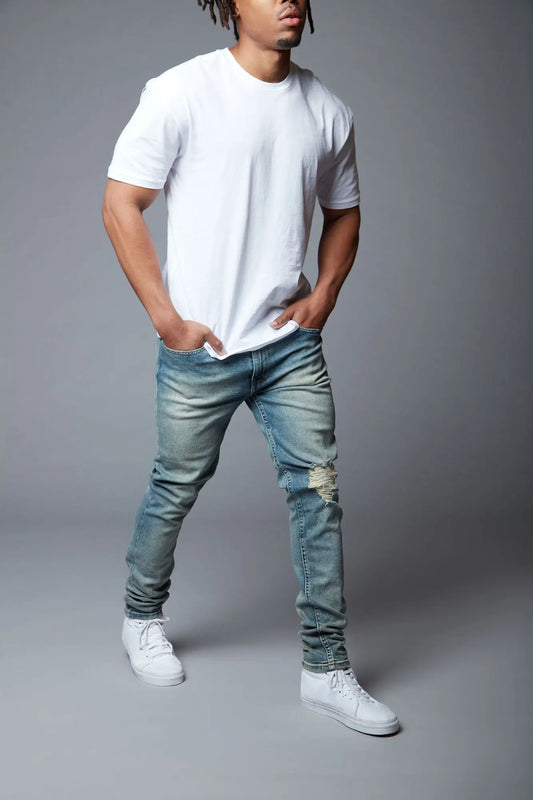 Take No L's Skinny Jean - Vintage Blue Wash Fashion Nova