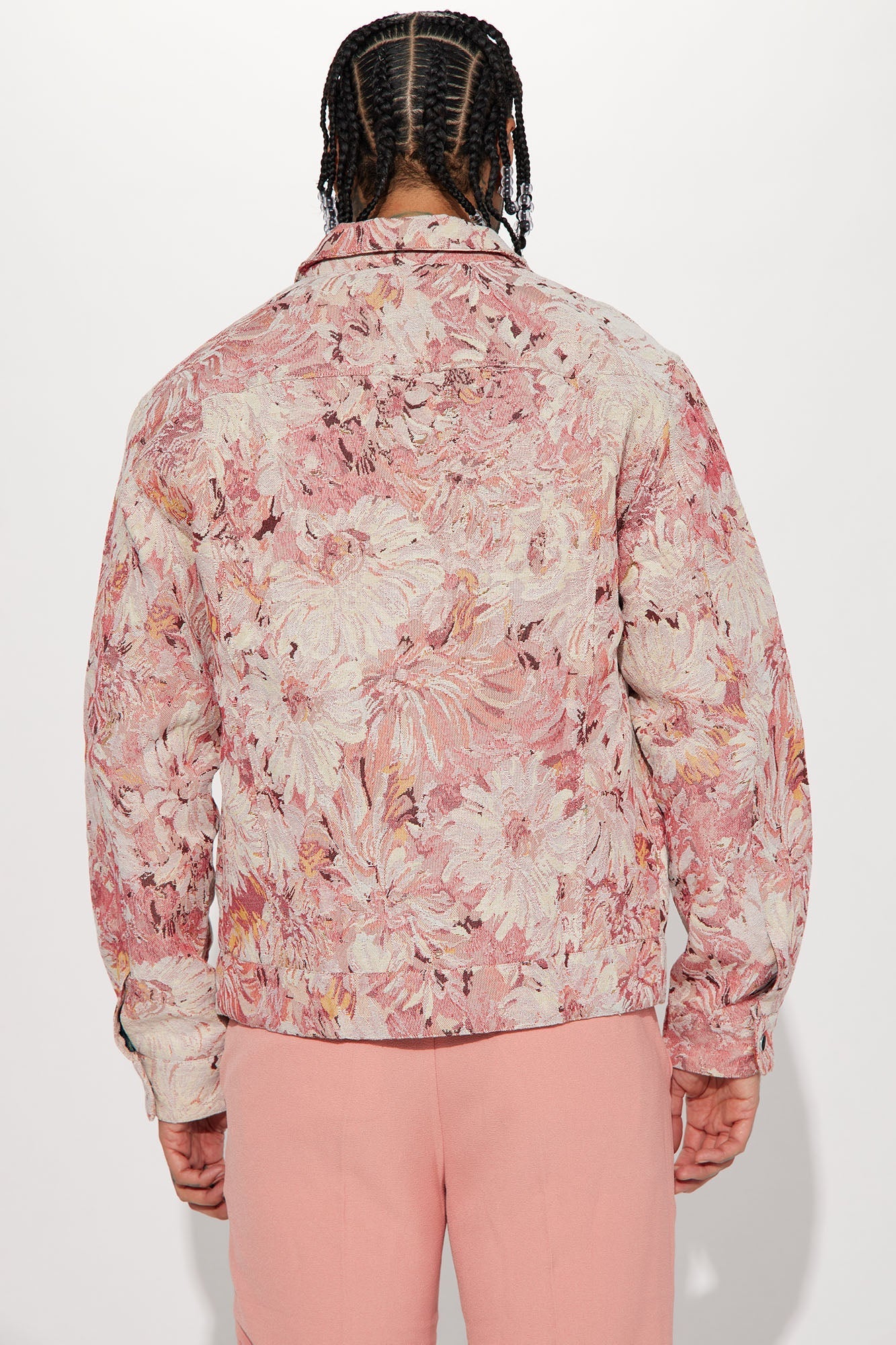 All You Need Is Tapestry Trucker Jacket - Pink/combo Fashion Nova