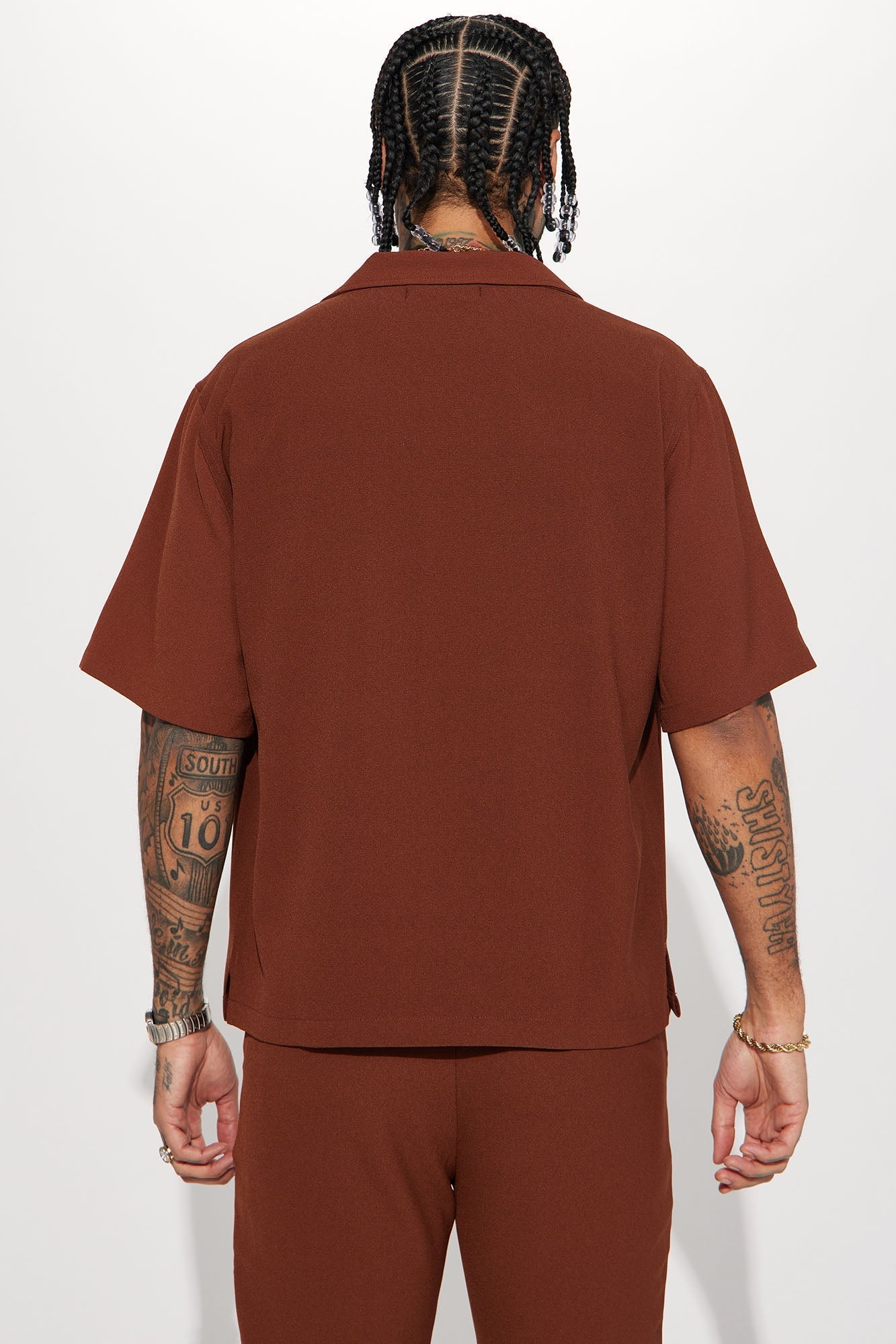 Golden Hour Short Sleeve Button Up - Brown Fashion Nova
