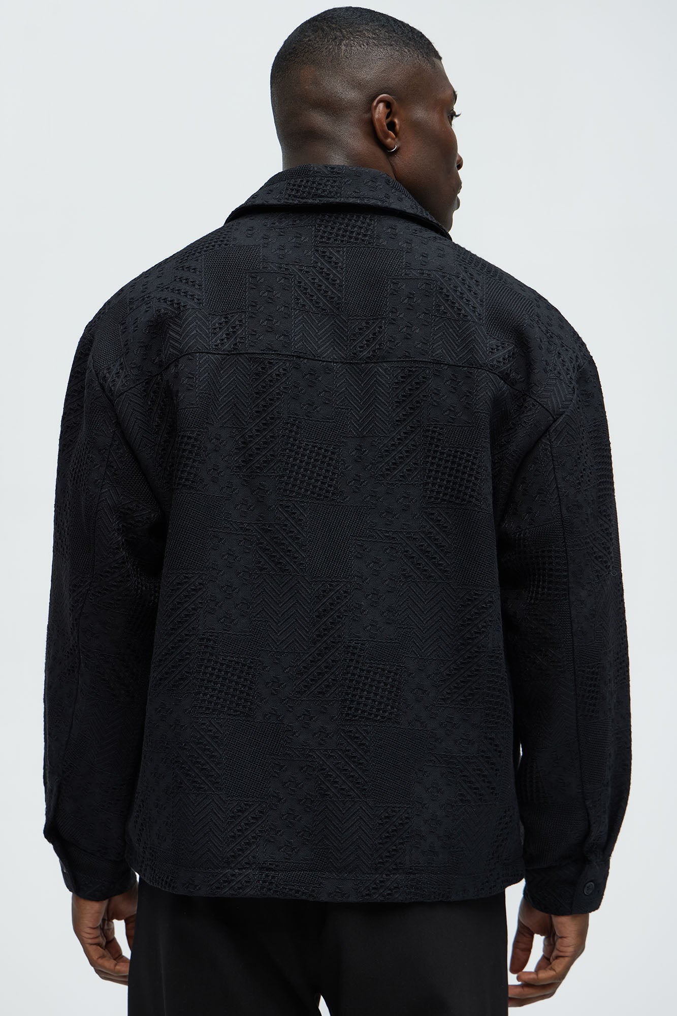 Meknes Jacquard Pattern Jacket - Black Fashion Nova