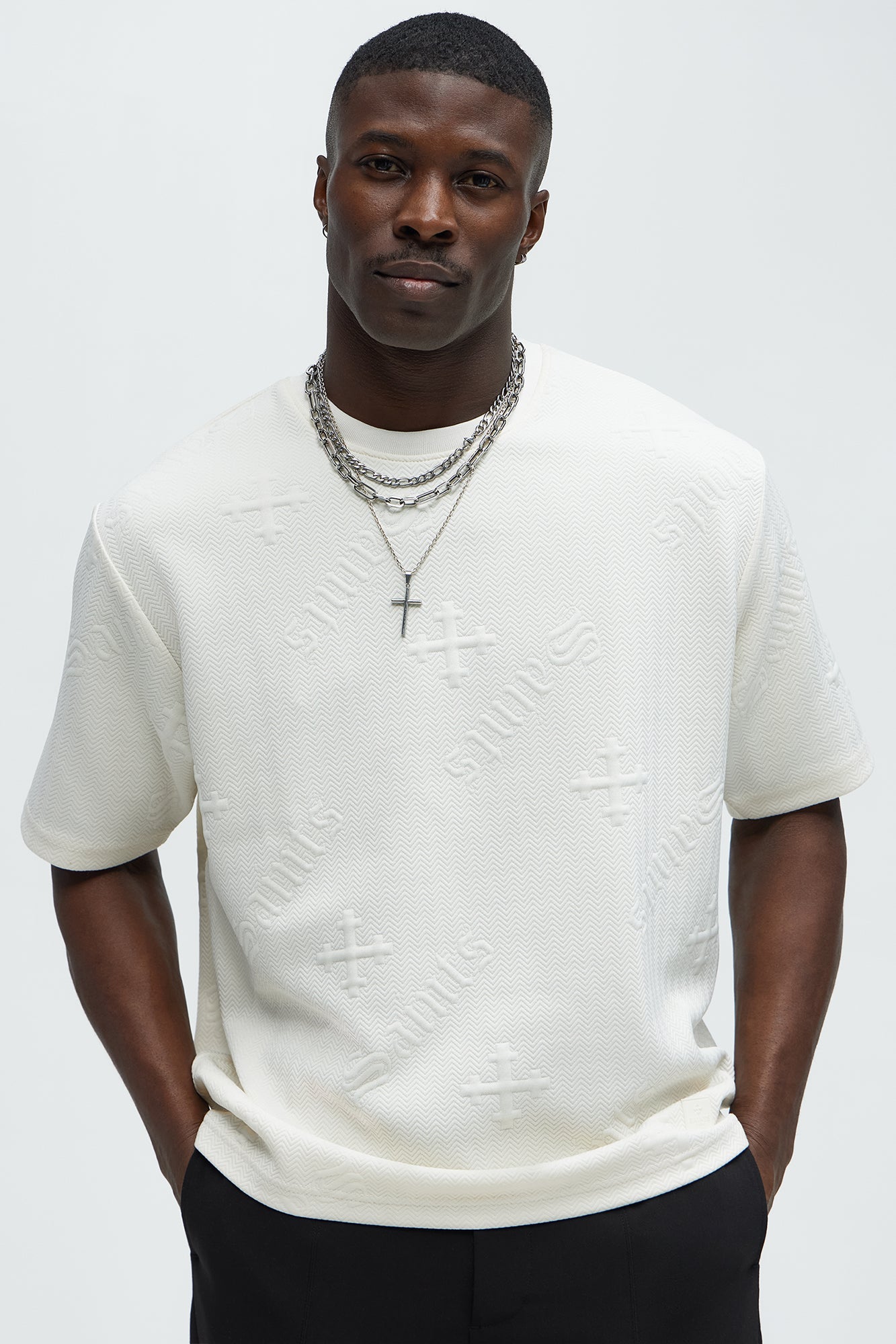 Saints Embossed Tee - Off White Fashion Nova