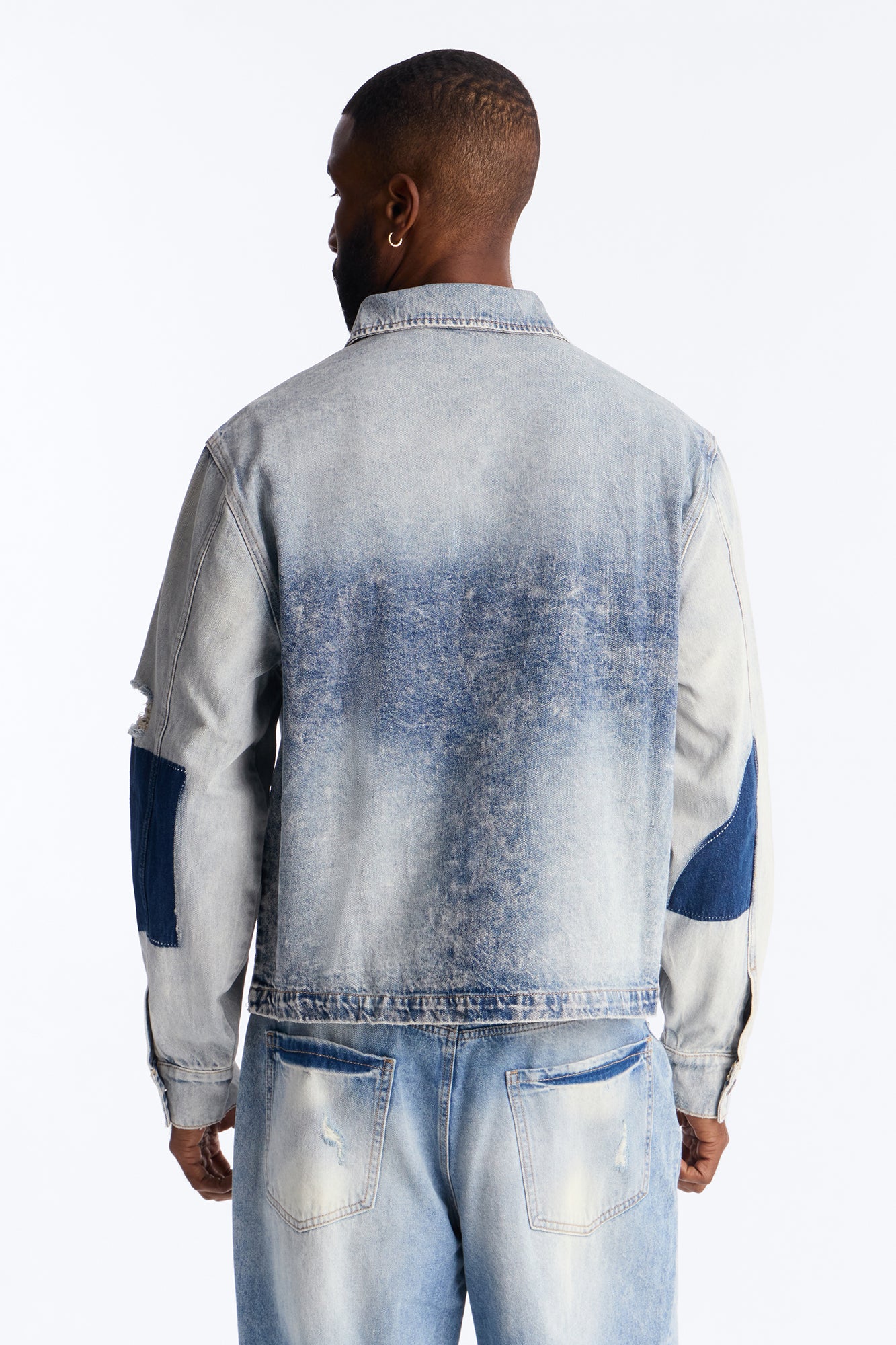 Cropped Hyperion Button Up Shirt - Bleach Blue Wash Fashion Nova