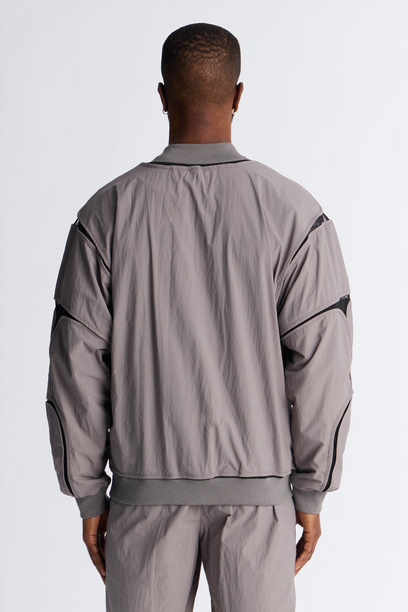 Courtside Mesh Paneled Bomber Jacket - Charcoal Fashion Nova