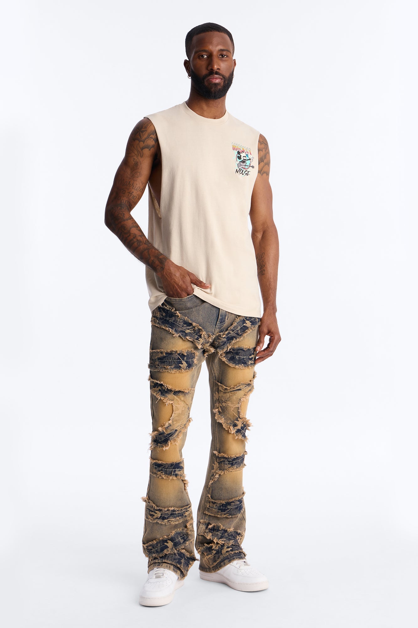 Mickey N Friends Garage Band Muscle Tank - Natural Fashion Nova