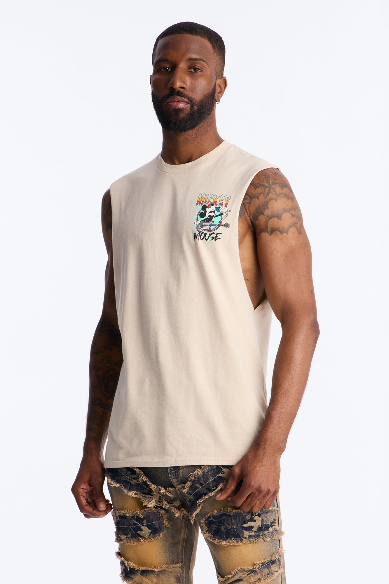 Mickey N Friends Garage Band Muscle Tank - Natural Fashion Nova