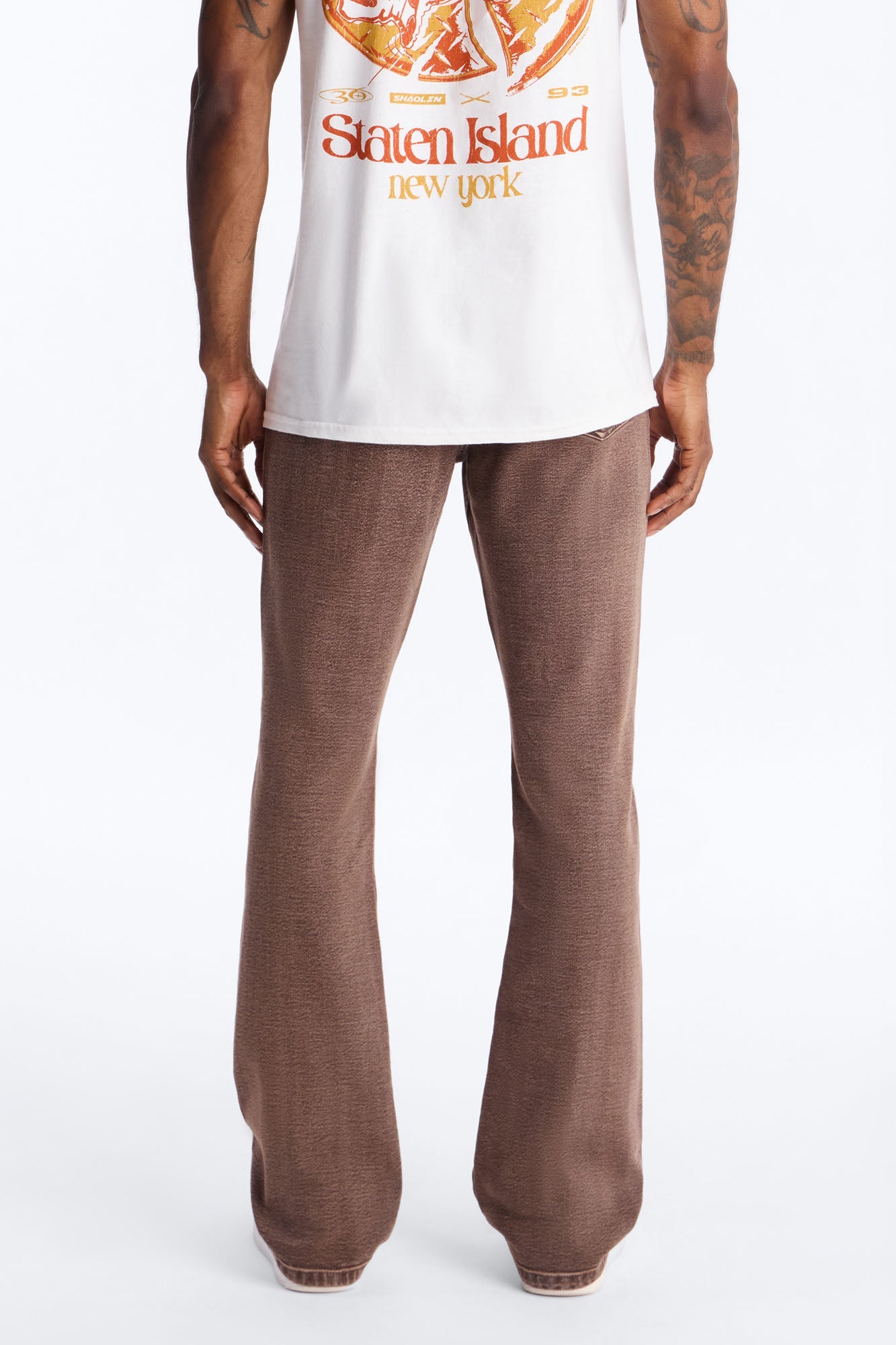 Stacked Skinny Flare Bare With Me Jean - Brown Fashion Nova