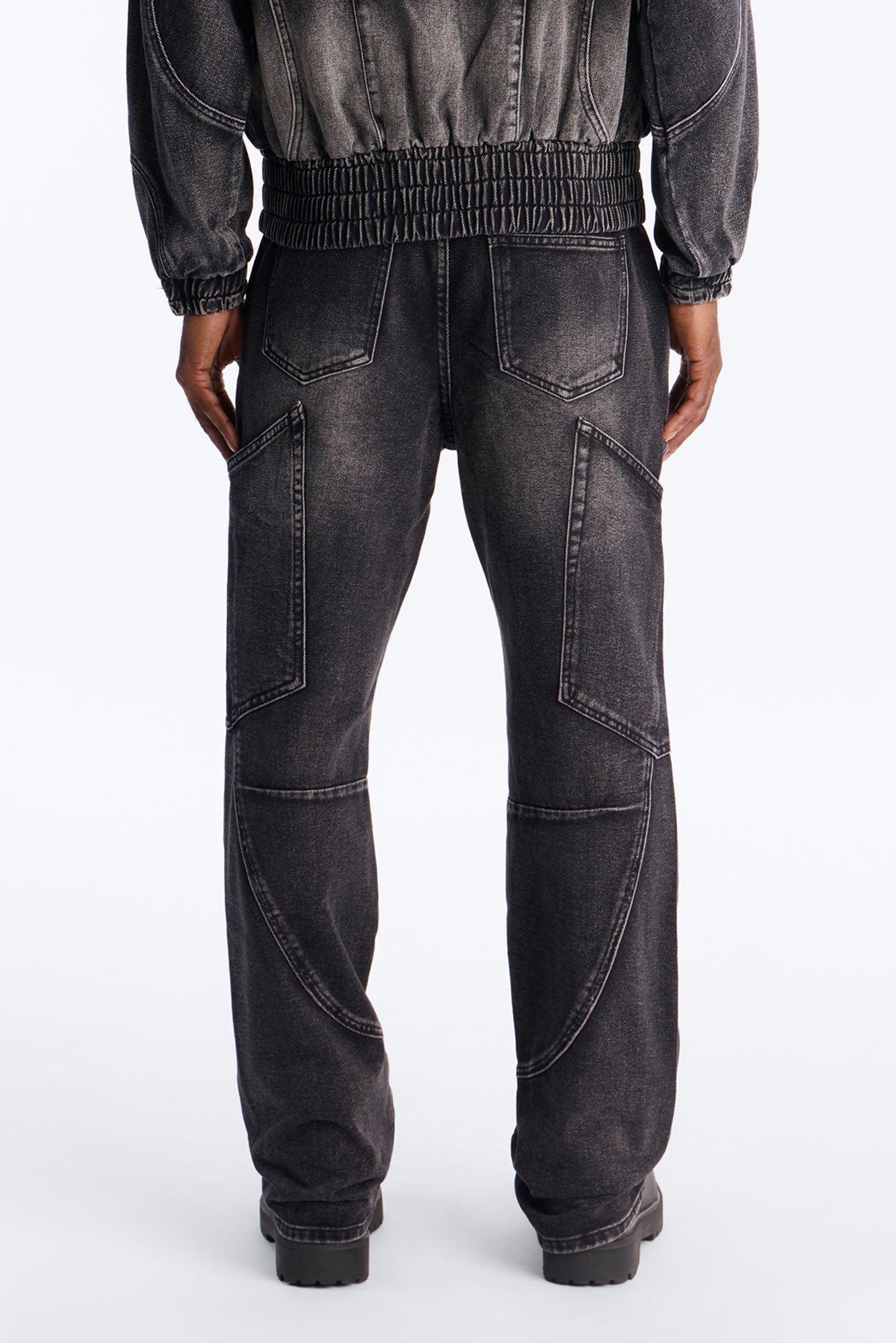 Stacked Slim Flare Panel Feeling It Jean - Black Wash Fashion Nova