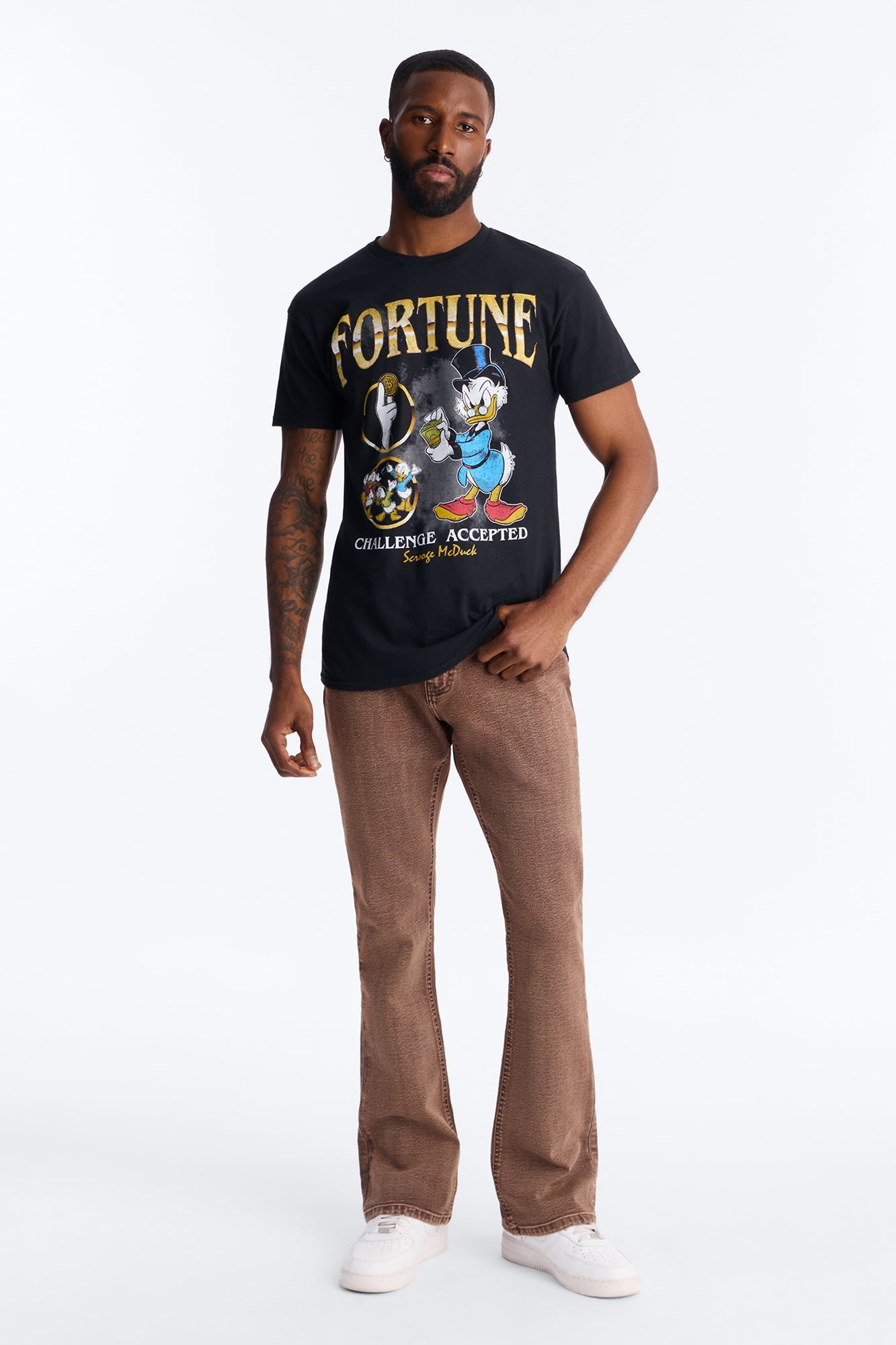 Scrooge McDuck Hustle Short Sleeve Tee - Black Fashion Nova