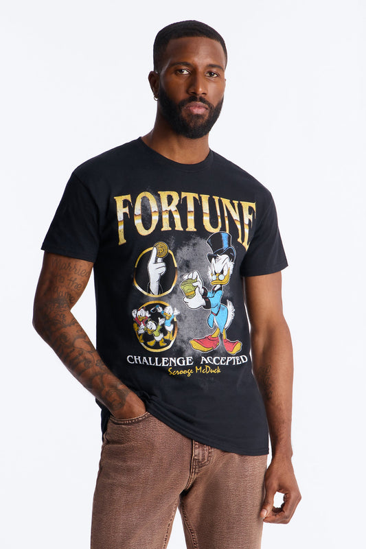 Scrooge McDuck Hustle Short Sleeve Tee - Black Fashion Nova