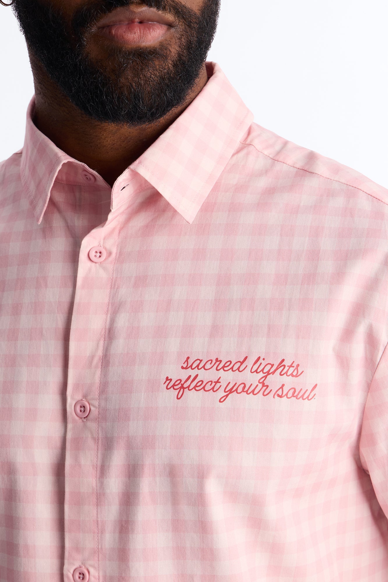 Sacred Star Reflection 07 Button Up Shirt - Pink Fashion Nova