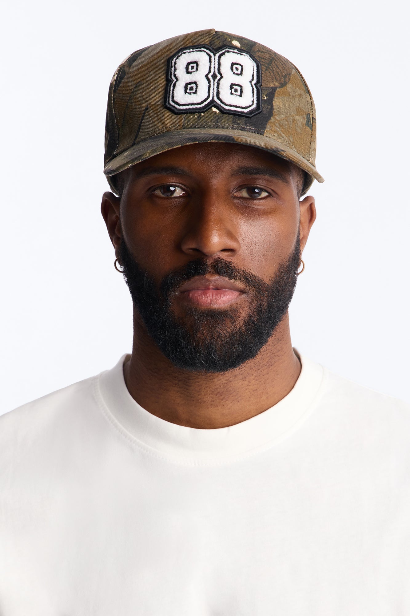 88 Varsity Patch Structured Snapback Hat - Camouflage Fashion Nova