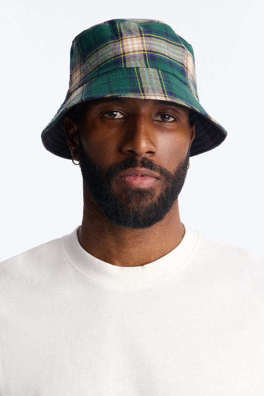Classic Reversible Flannel Bucket Hat - Green/combo Fashion Nova