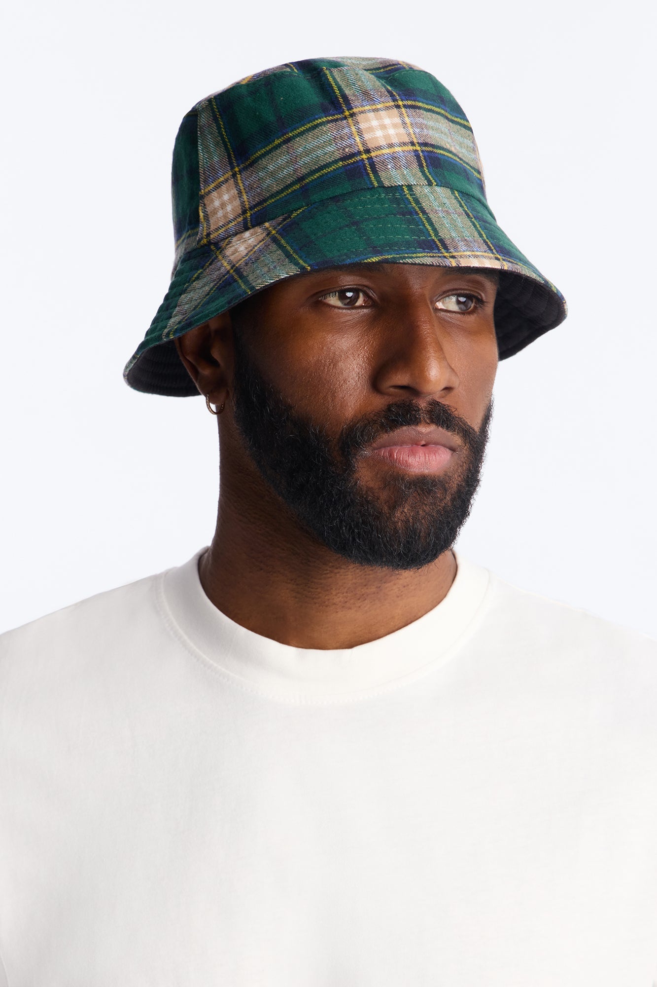 Classic Reversible Flannel Bucket Hat - Green/combo Fashion Nova