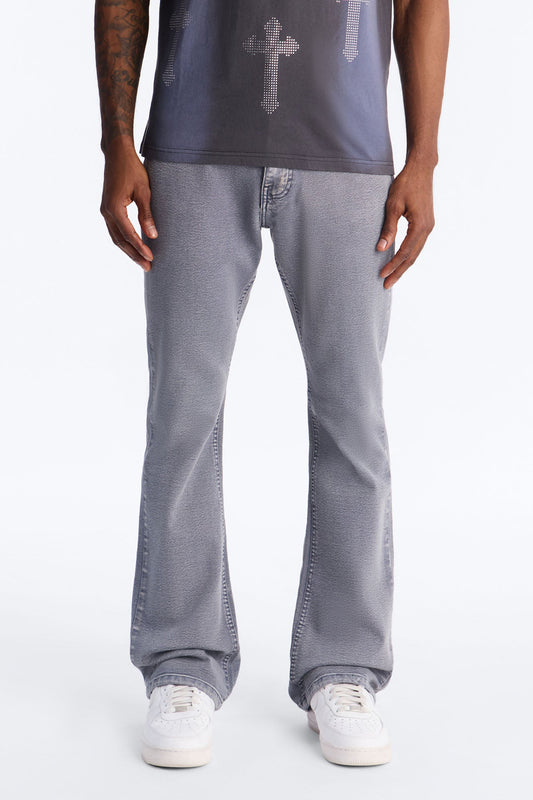 Stacked Skinny Flare Bare With Me Jean - Grey Fashion Nova